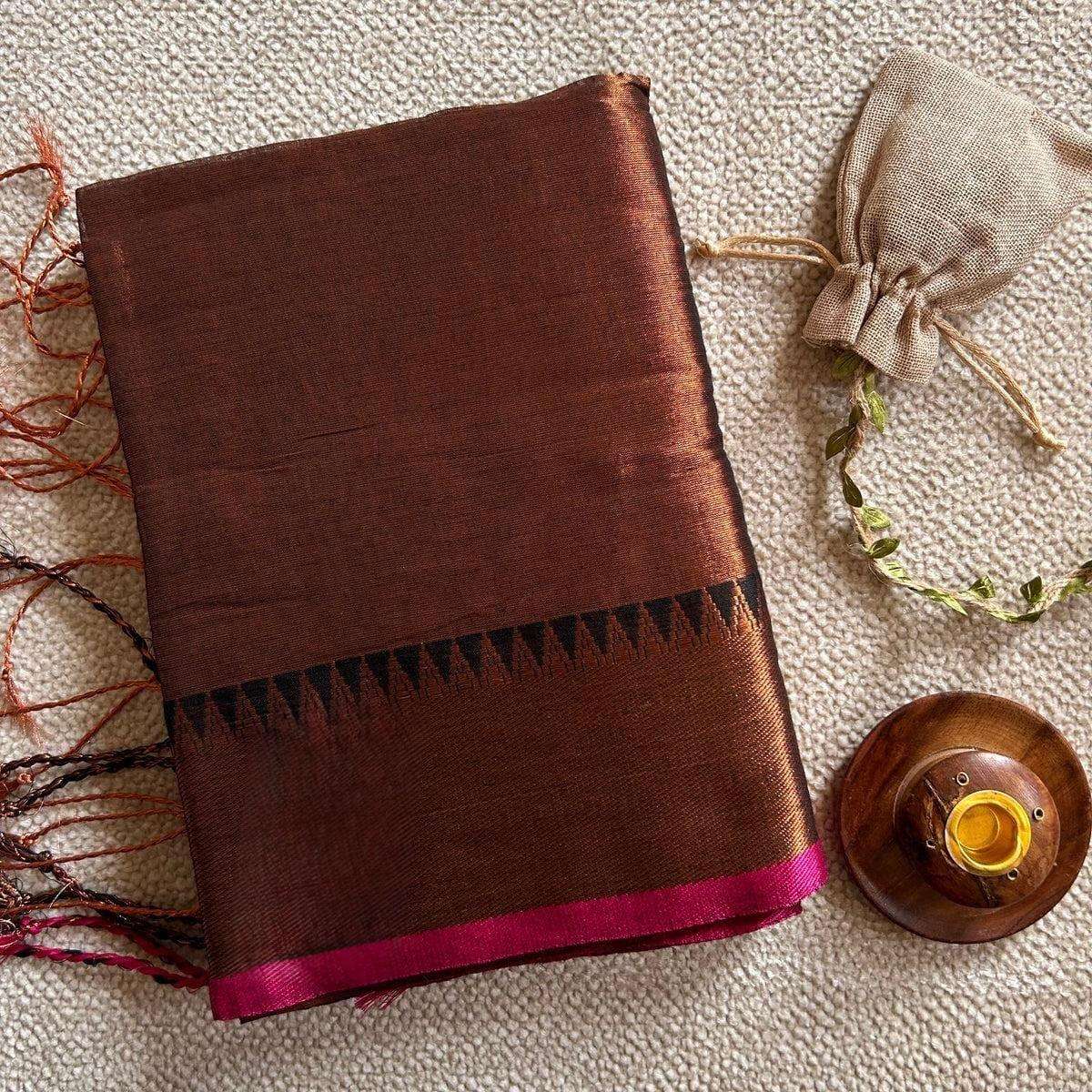 Temple Raga Tissue Handloom Cotton Sarees At Awesome Rates