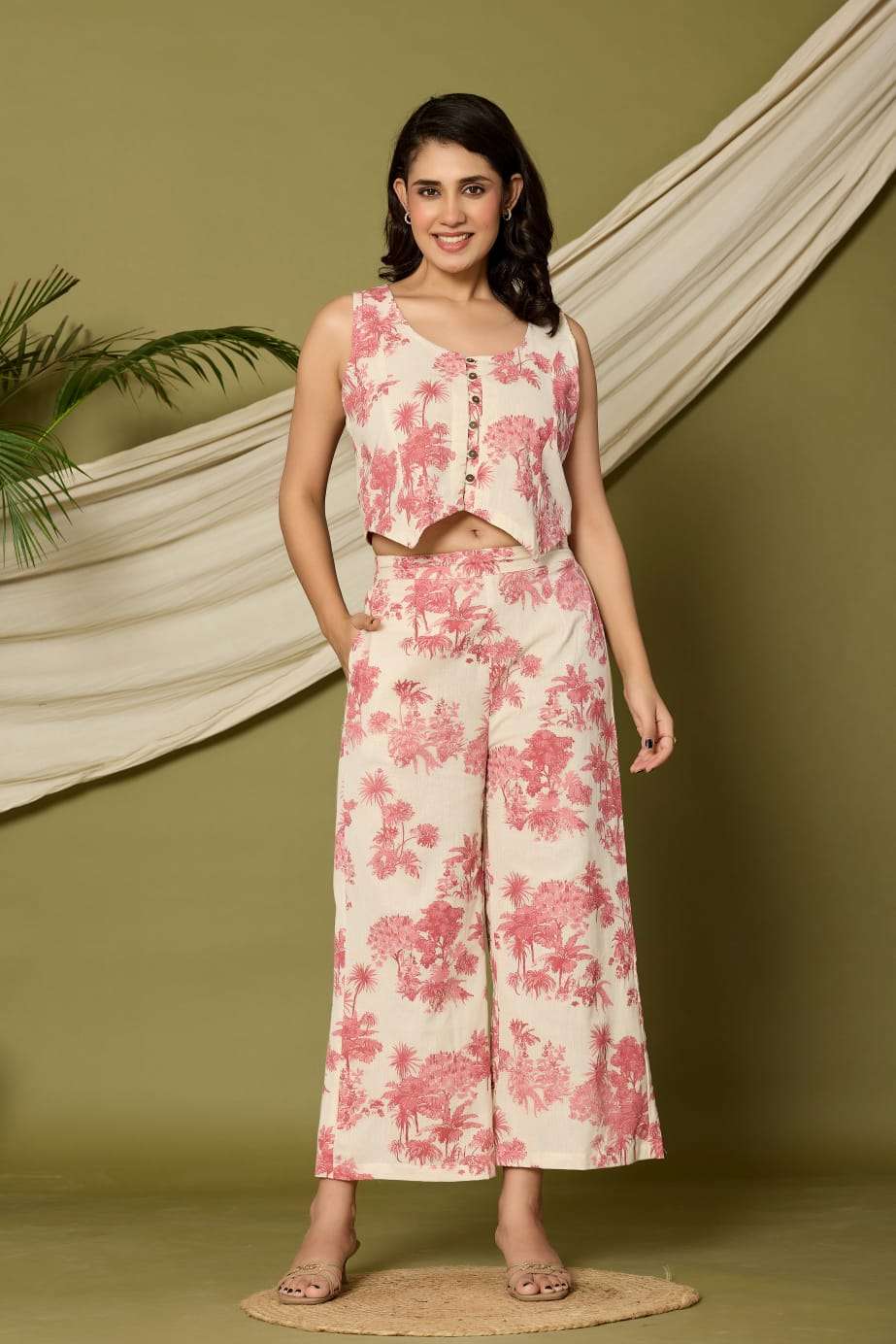 127 CO ORD SET COTTON FLEX MODAL STYLE COLLEGE WOMEN CLOTH E...