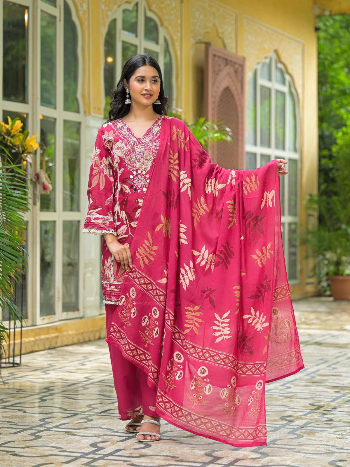 152 WEDDING SEASON COTTON EMBROIDERY SUIT FOR READYMADE ONLI...