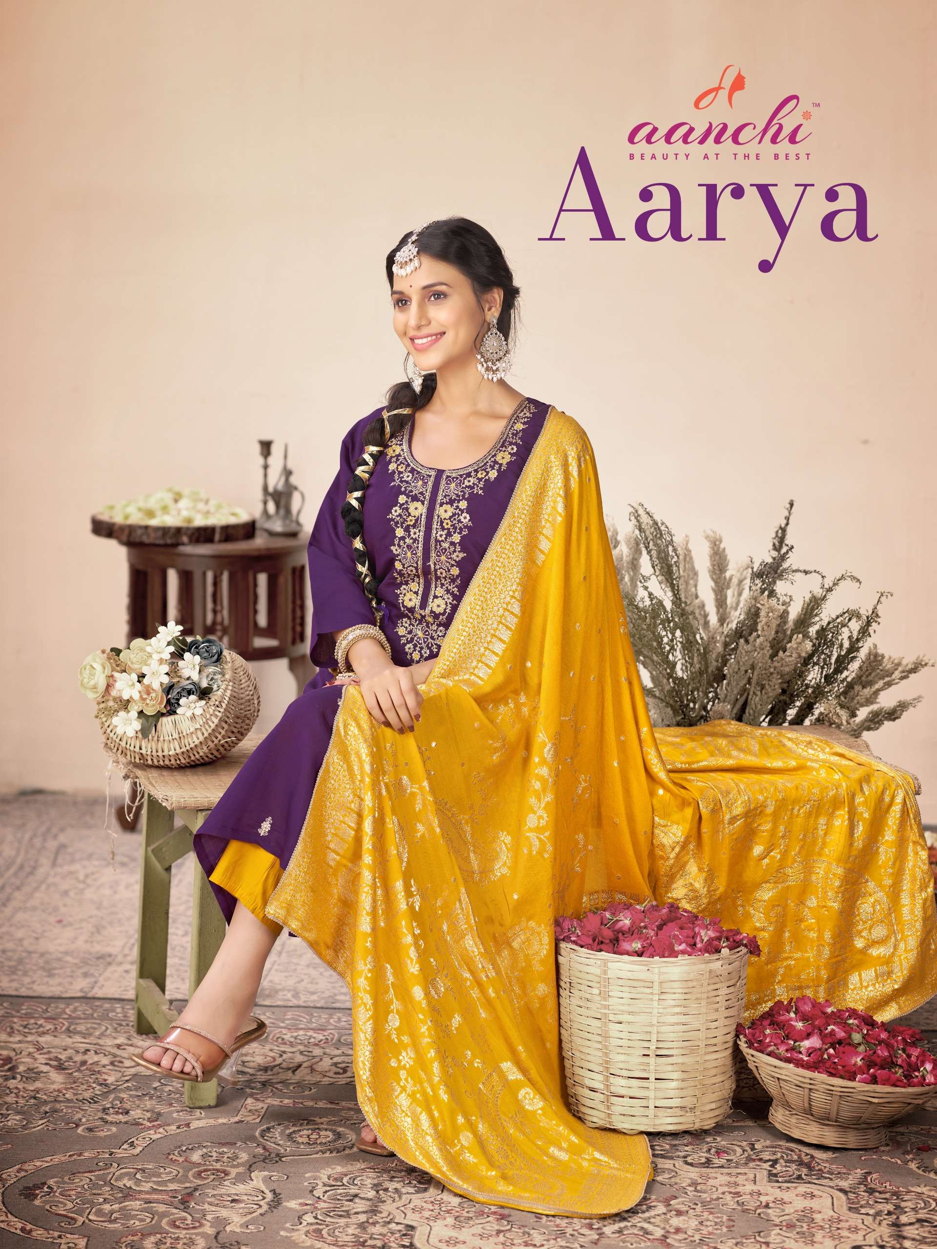 AANCHI AARYA TRADITIONAL SILK SEQUENCE WORK SUIT ONLINE ETHN...