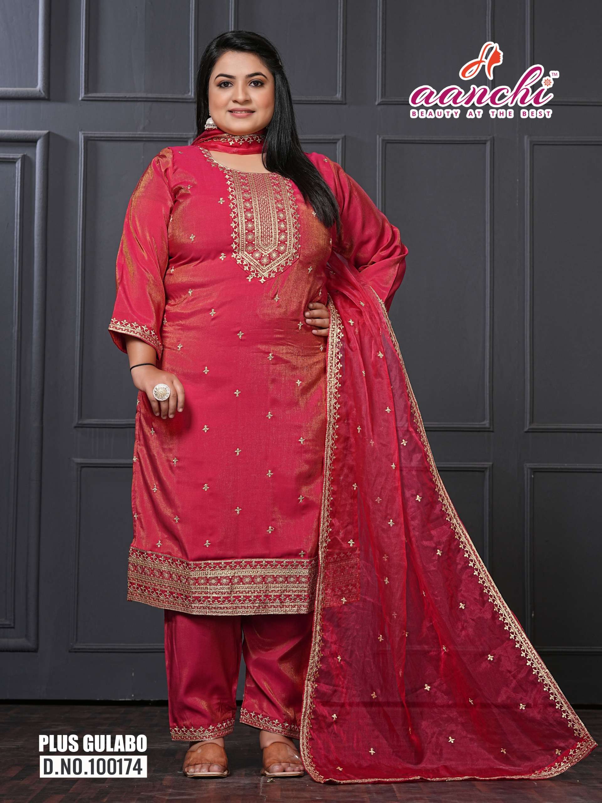 AANCHI PLUS GULABO FAT WOMEN TRADITIONAL DRESS FOR WEDDING W...