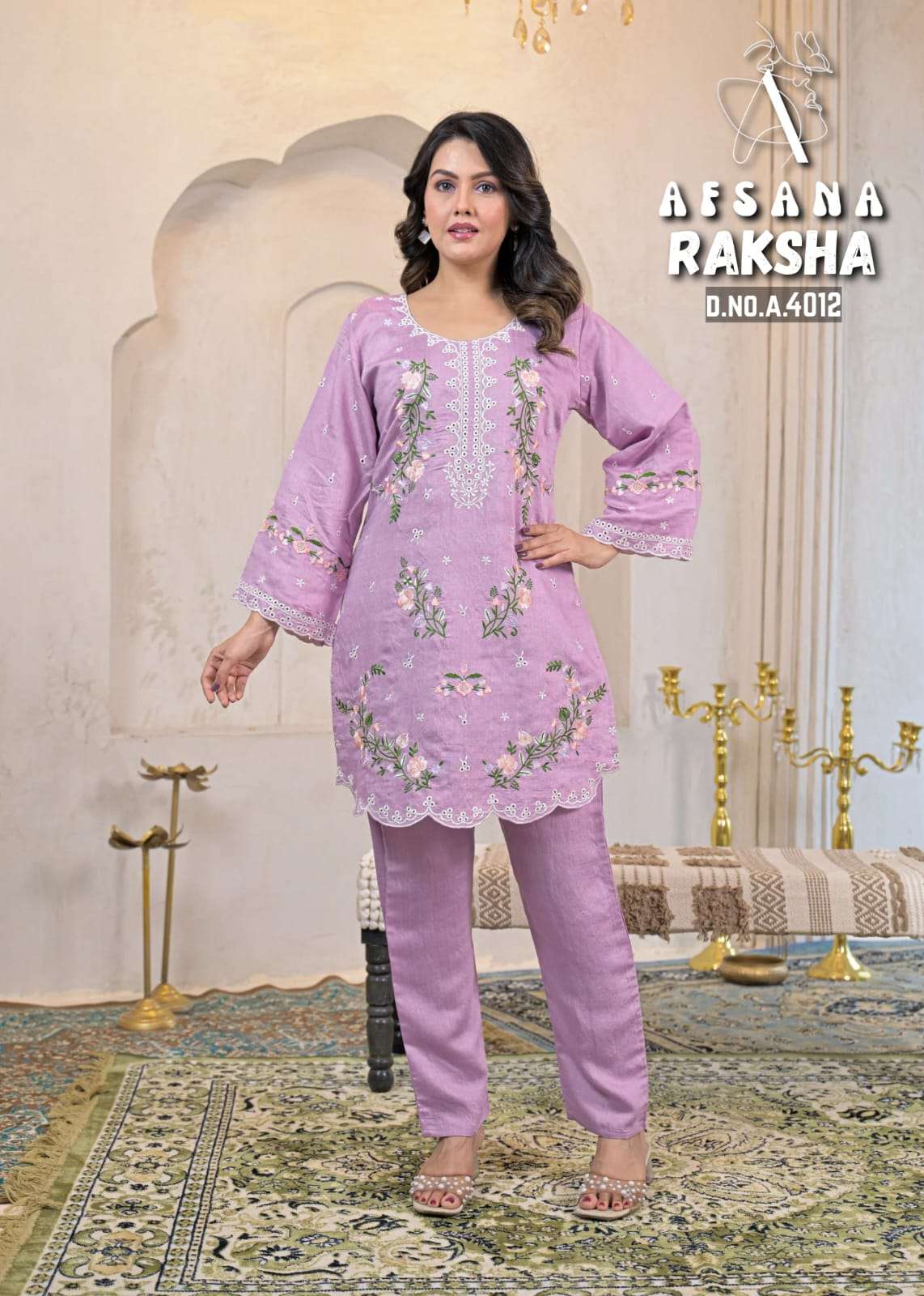 AFSANA RAKSHA SOFT VARTICAN COTTON PAKISTANI STYLE KURTI PAN...