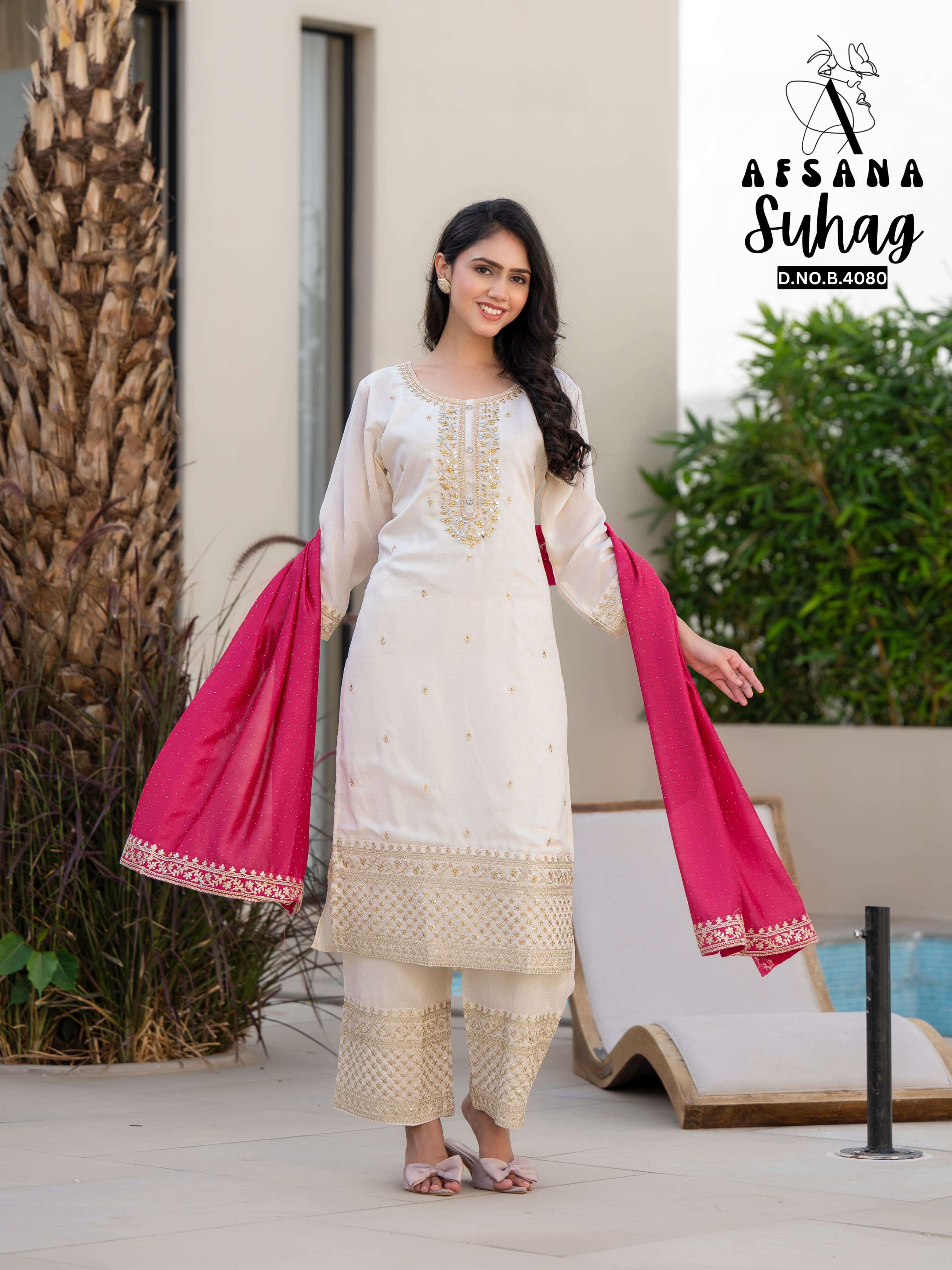  Afsana SUHAG Colours Edition Premium Vichitra fabric Suit F...