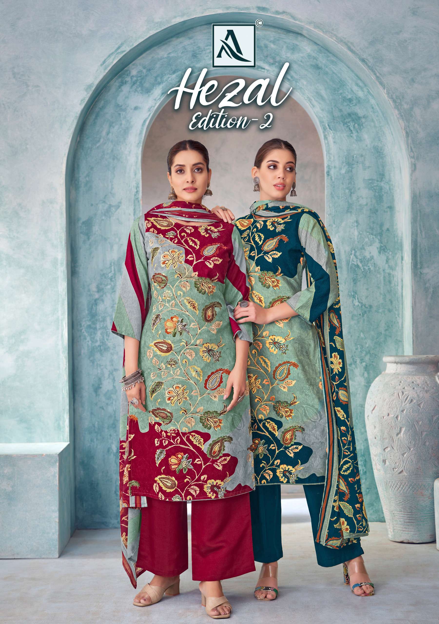 ALOK SUIT HEAZAL VOL 2 VISCOSE FABRIC RAYON PRINTED SALWAR S...