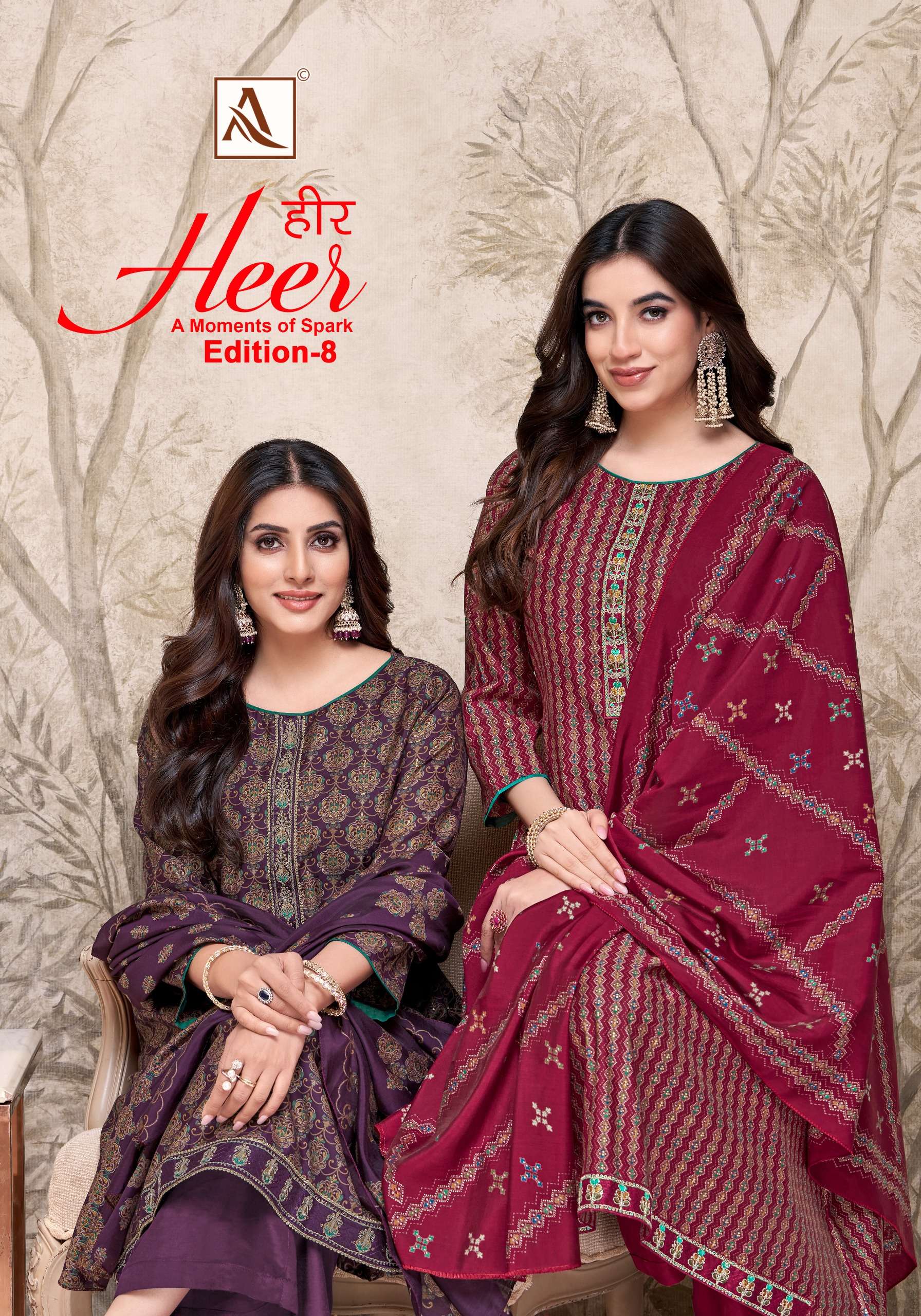 ALOK SUIT HEER VOL 8 DISCHARGE PRINT EMBROIDERY SUIT SURAT R...