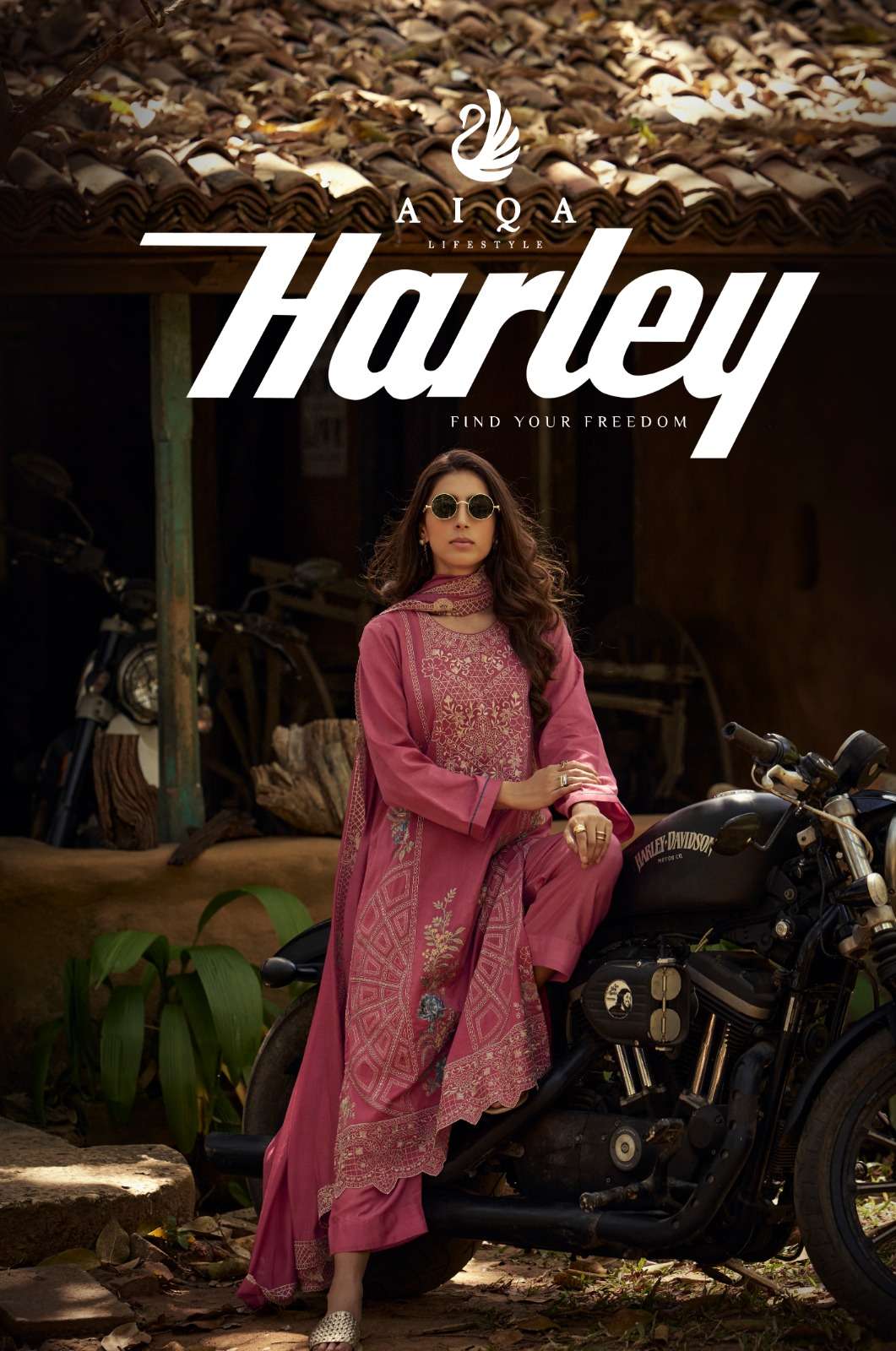 ALQA HARLEY BERG COTTON SILK WITH FANCY WORK SUIT HIGH BRAND...