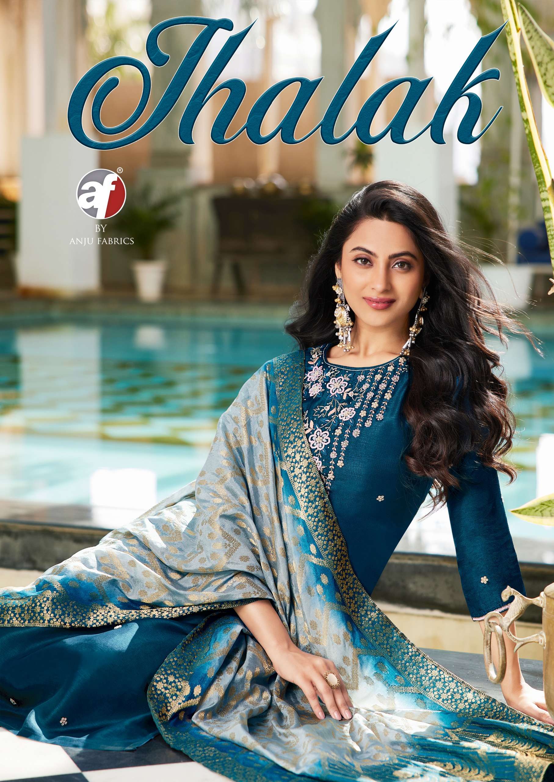 ANJU FABRICS JHALAK PURE DOLA SILK HANDWORK SUIT SUPPLIER SH...