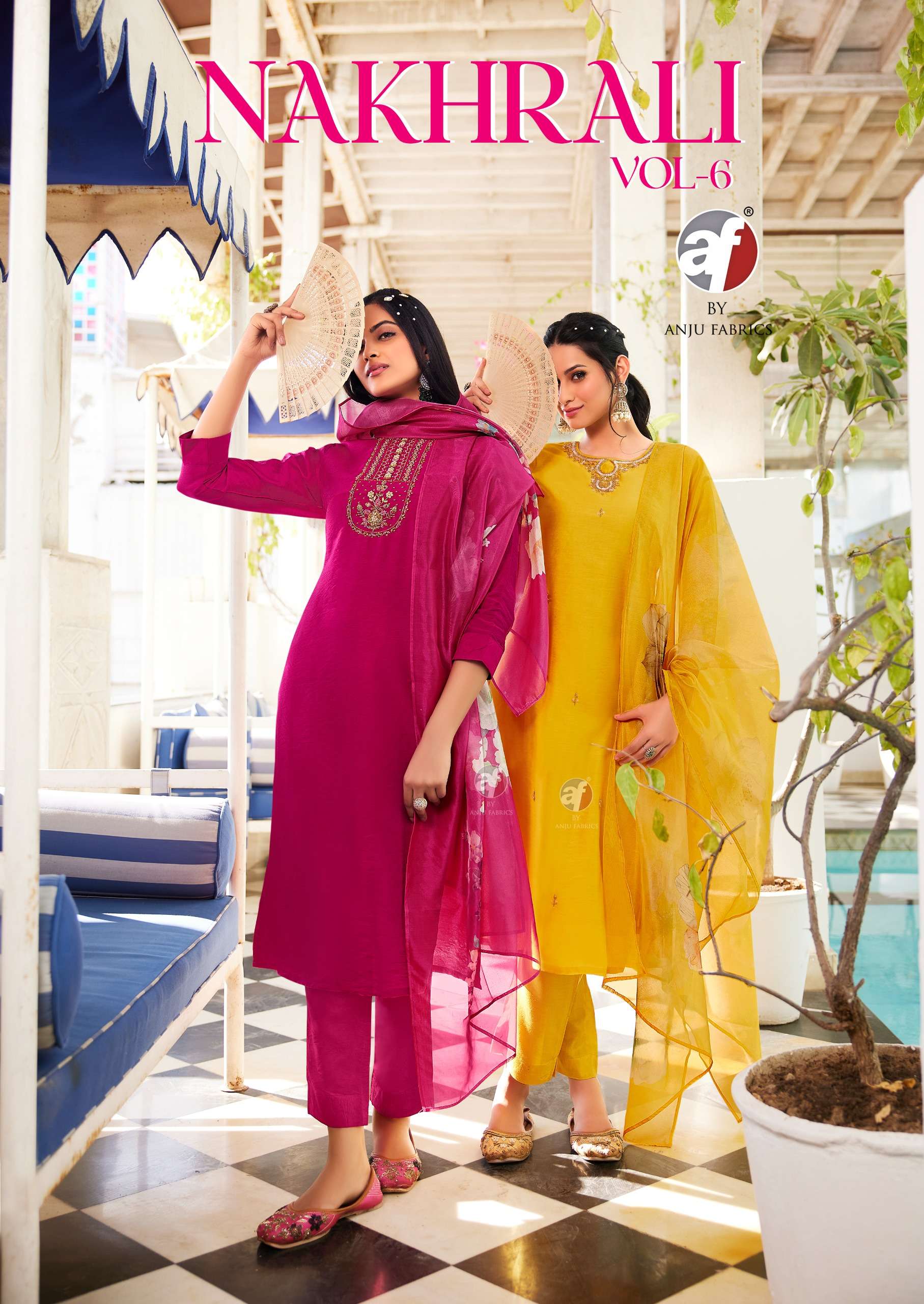 ANJU FABRICS NAKHRALI VOL 6 MODAL SILK PRINTED KURTI SUIT FO...