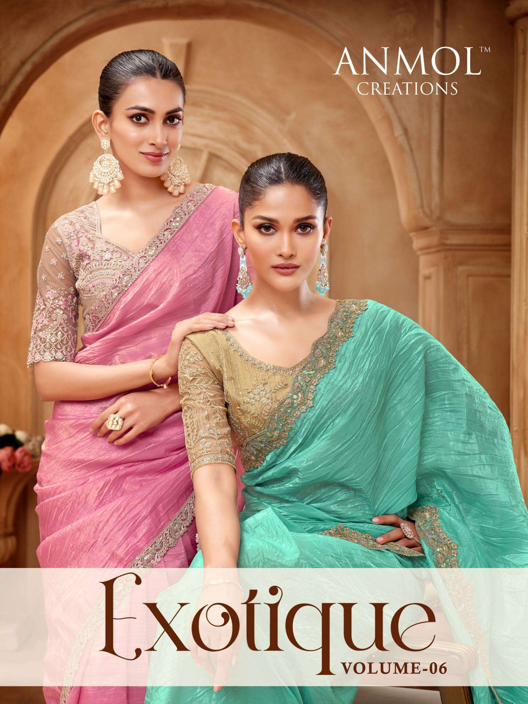 ANMOL CREATION AXOTIQUE VOL 6 FANCY LOOK SAREE BEST COLLECTI...