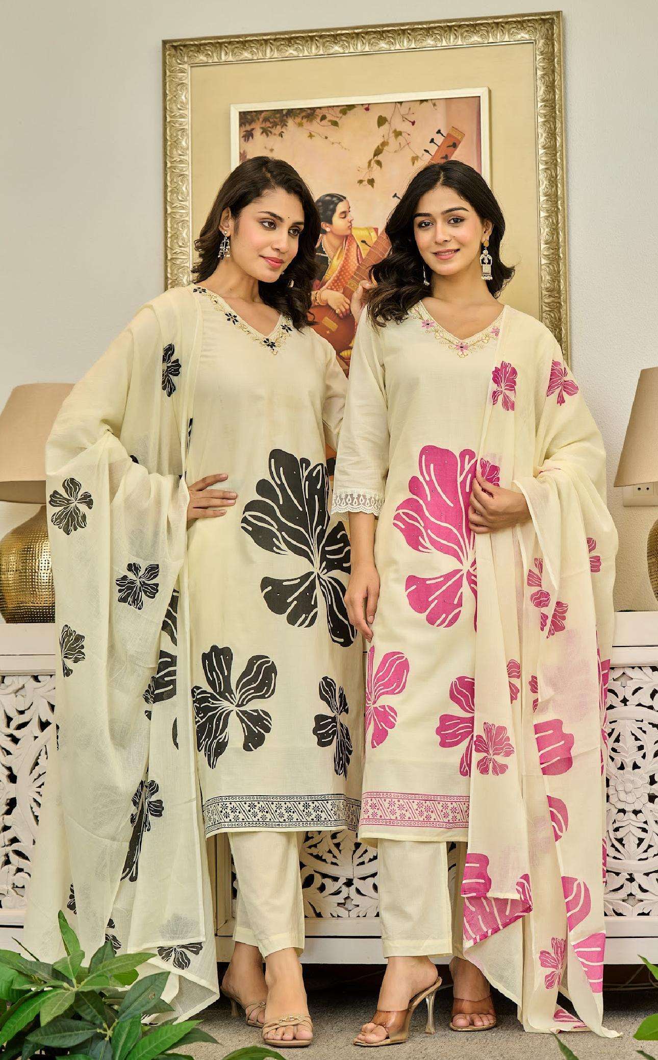 BEAUTIFUL COTTON KURTI SUIT HANDWORK PRINT COLLECTION DEALER...