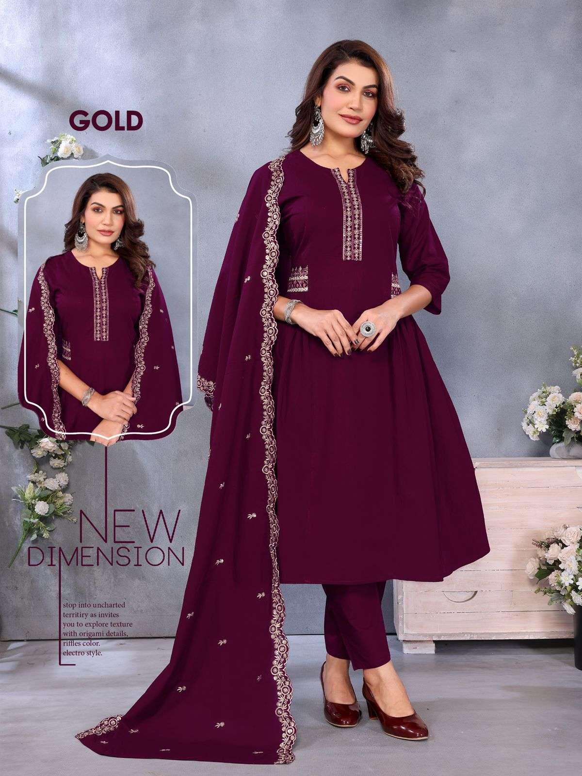 BEAUTIFUL COTTON RUND KURTI SUIT FOR BOUTIQUE CLOTH AKSHAR G...