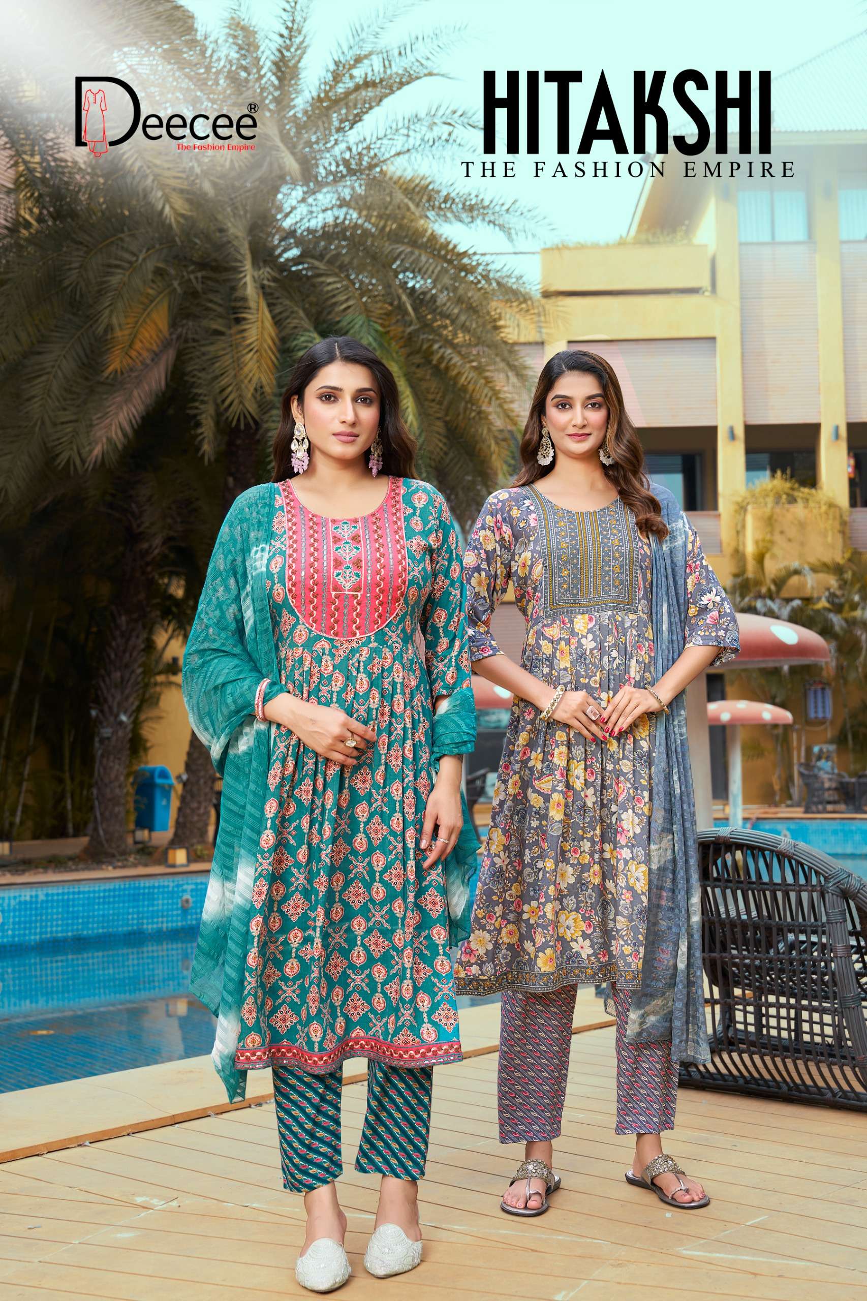 DEECEE HITAKASHI READYMADE RAYON FOIL PRINT KURTI SUIT FOR W...