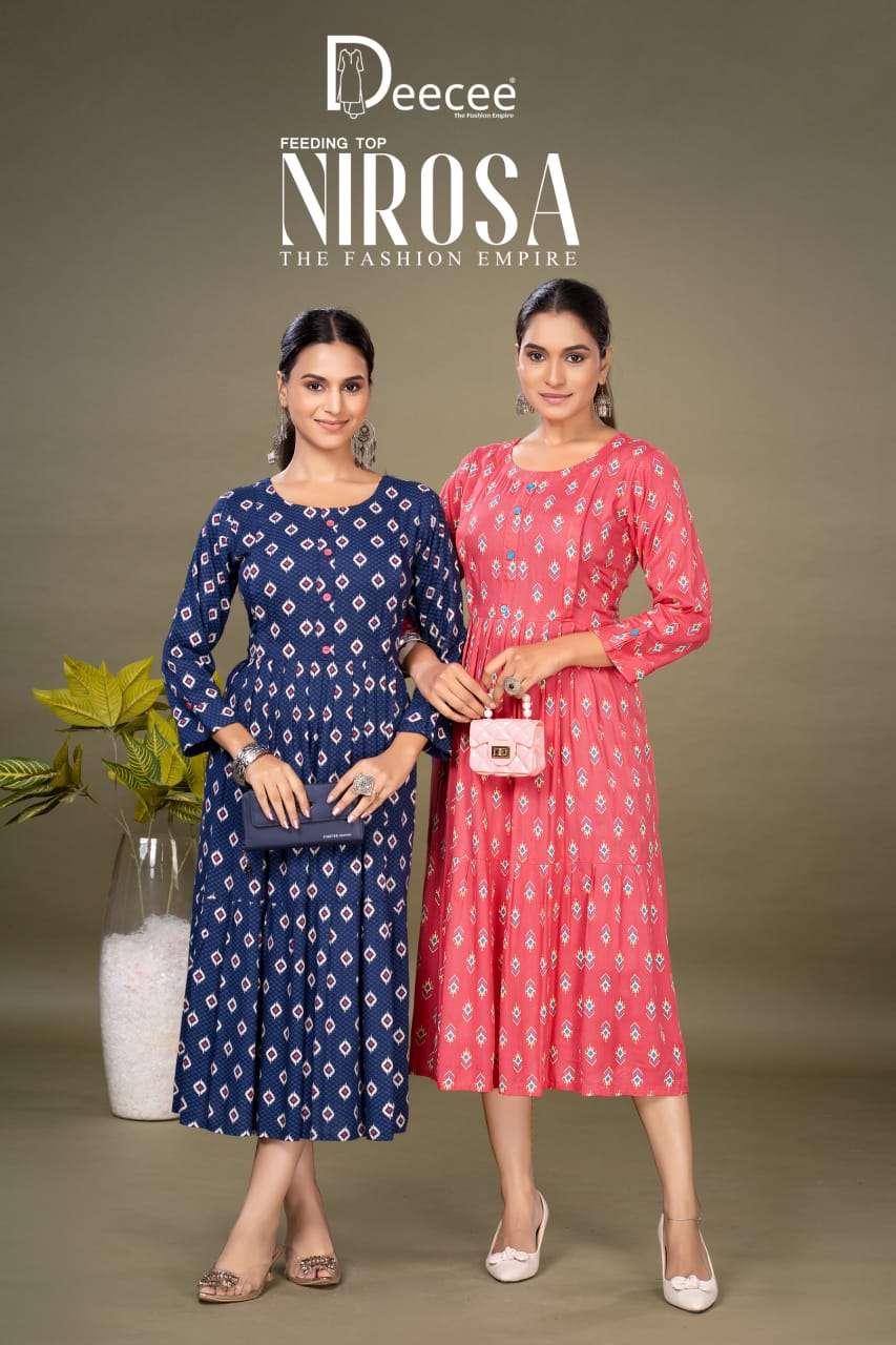 DEECEE NIROSA FLARED FEEDING WITH ZIP KURTI COLLECTION WHOLE...