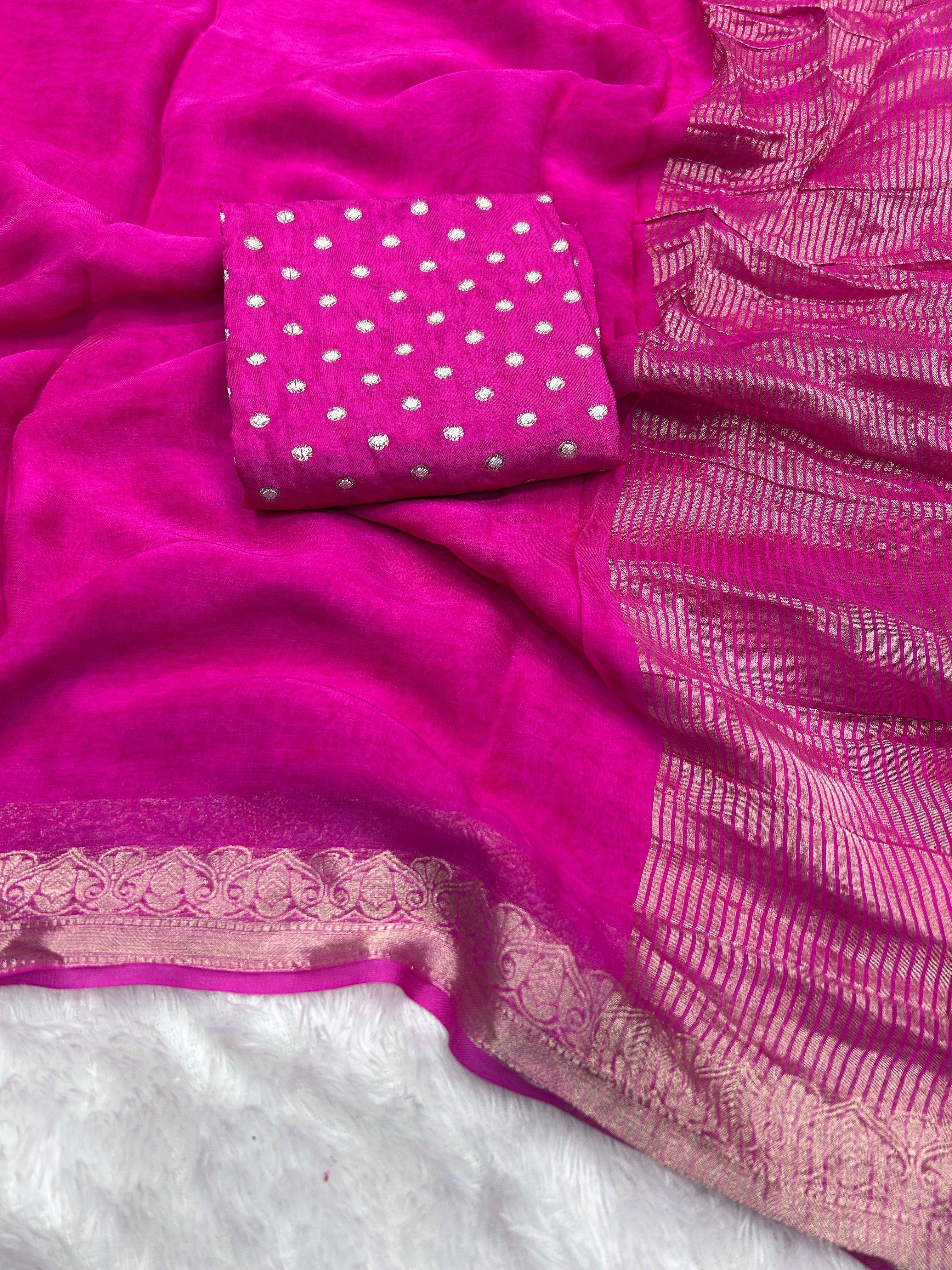 DIGITAL PRINTED BLOUSE WITH CHINON SILK PLAN FANCY LOOK SARE...