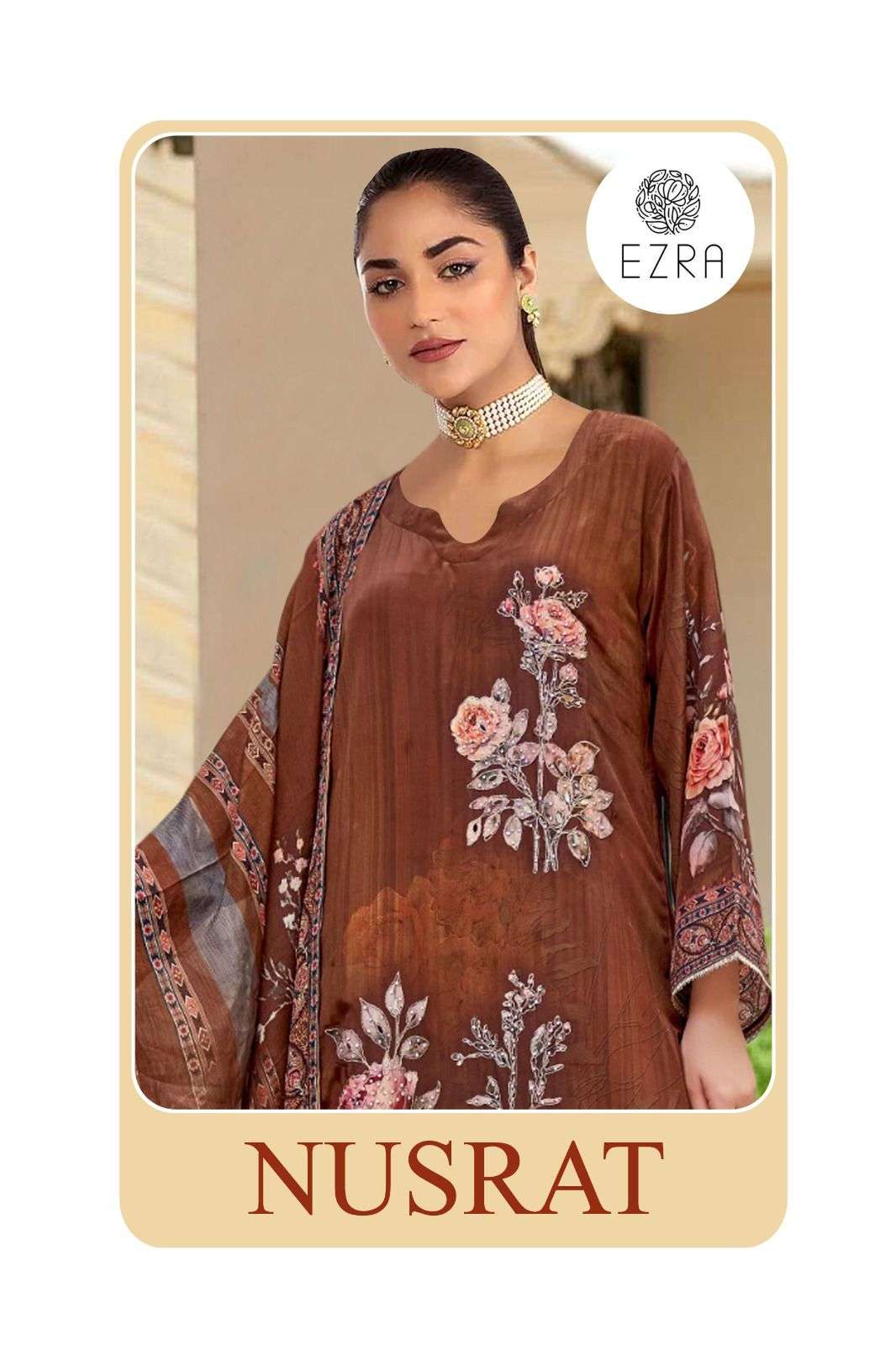 EZRA NUSRAT FESTIVAL DESIGNER MUSLIN COTTON SALWAR SUIT UNST...