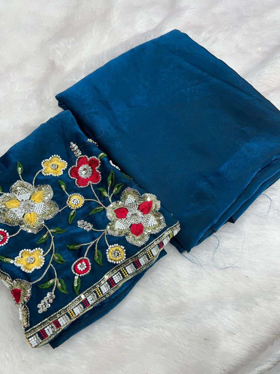Function special Modal embroidery work Blouse with Satin Sil...