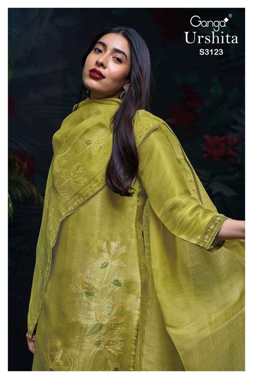 GANGA URSHITA 3123 PURE BEMBERG GADWAIB SILK SUIT COLLECTION...
