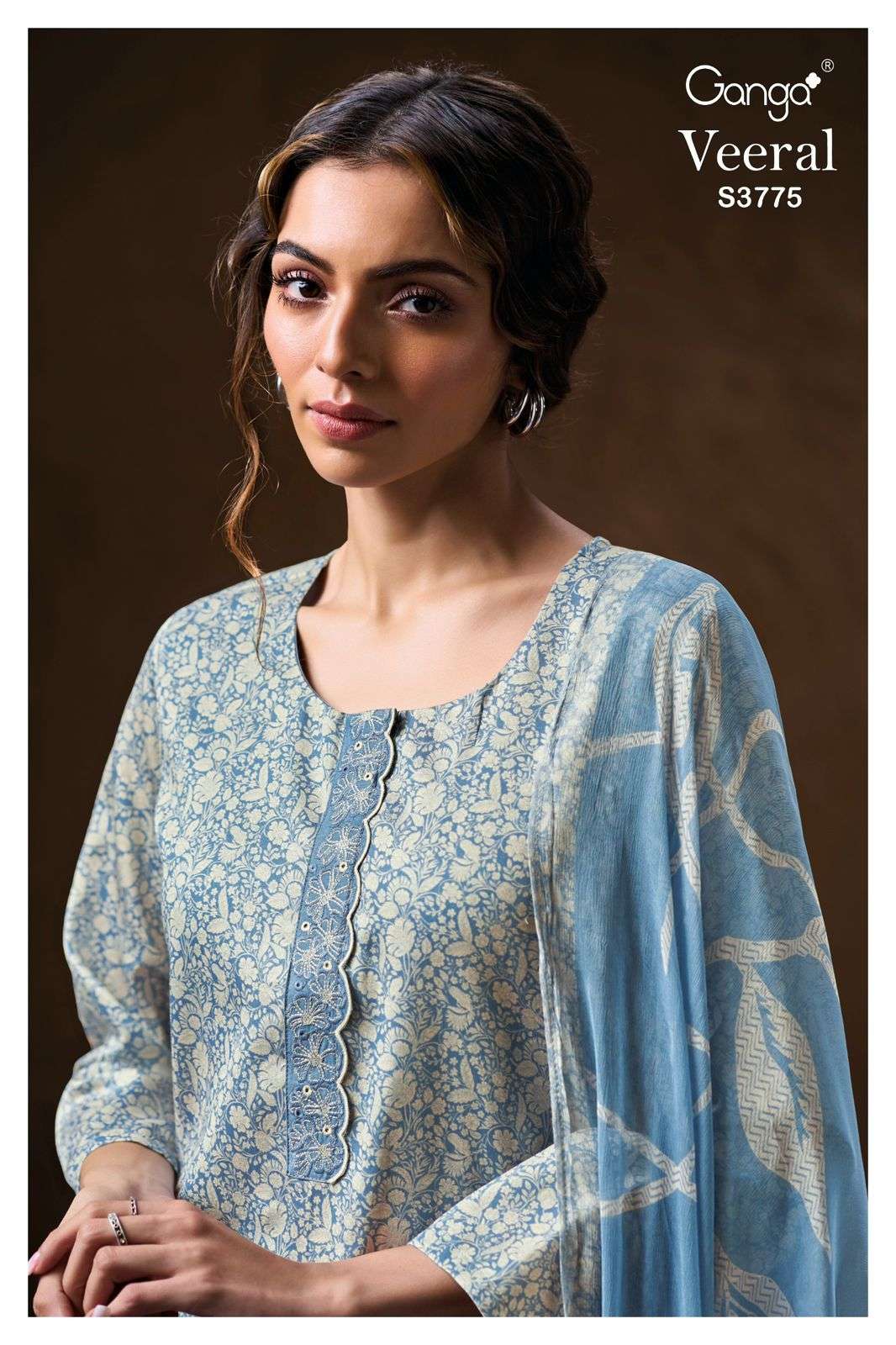 GANGA VEERAL 3775 COTTON SATIN PRINTED SALWAR SUIT UNSTITCH ...