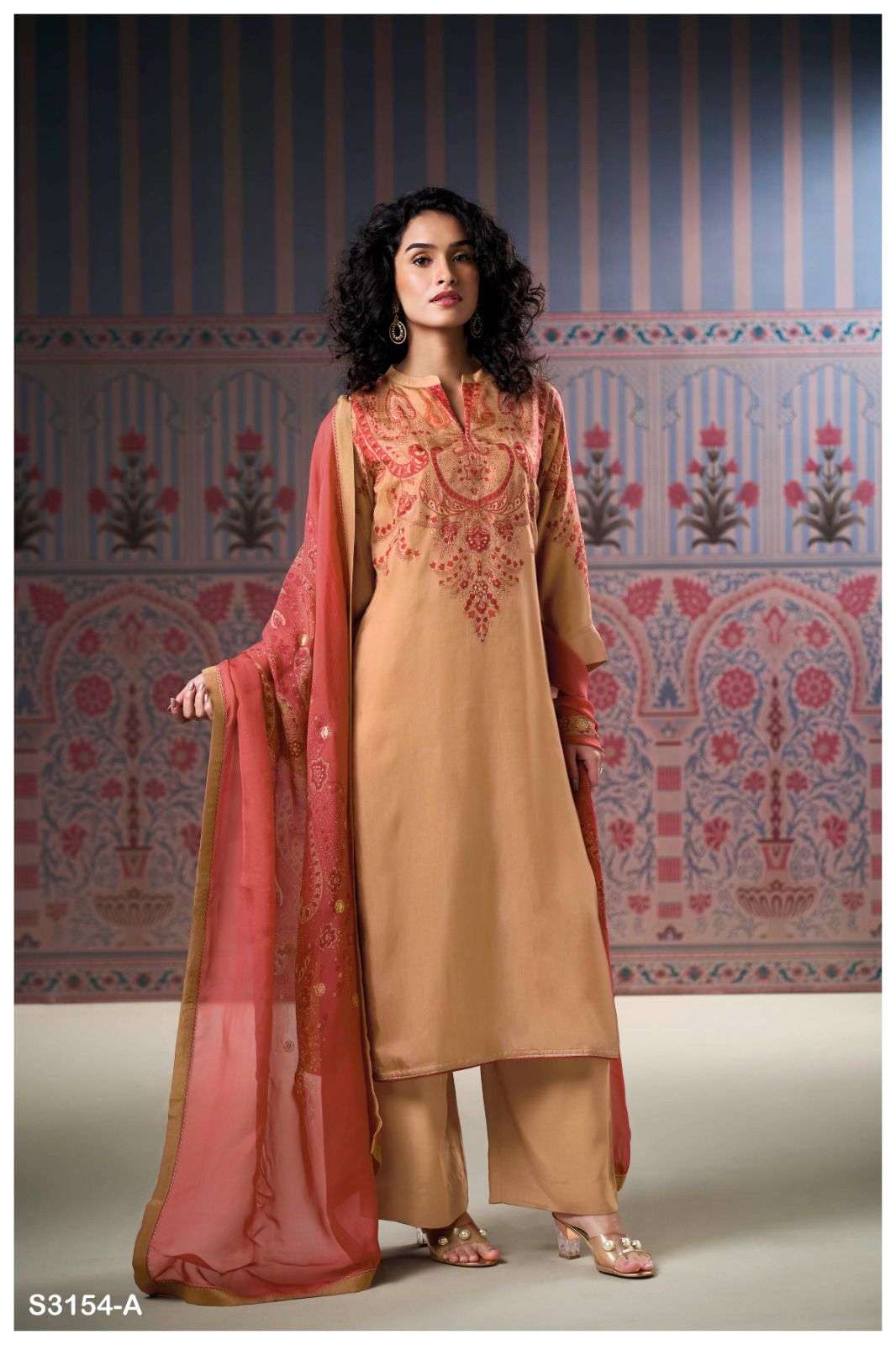 GANGA WYNDA 3154 PURE HABUTAI SILK PRINTED SALWAR SUIT LOW P...