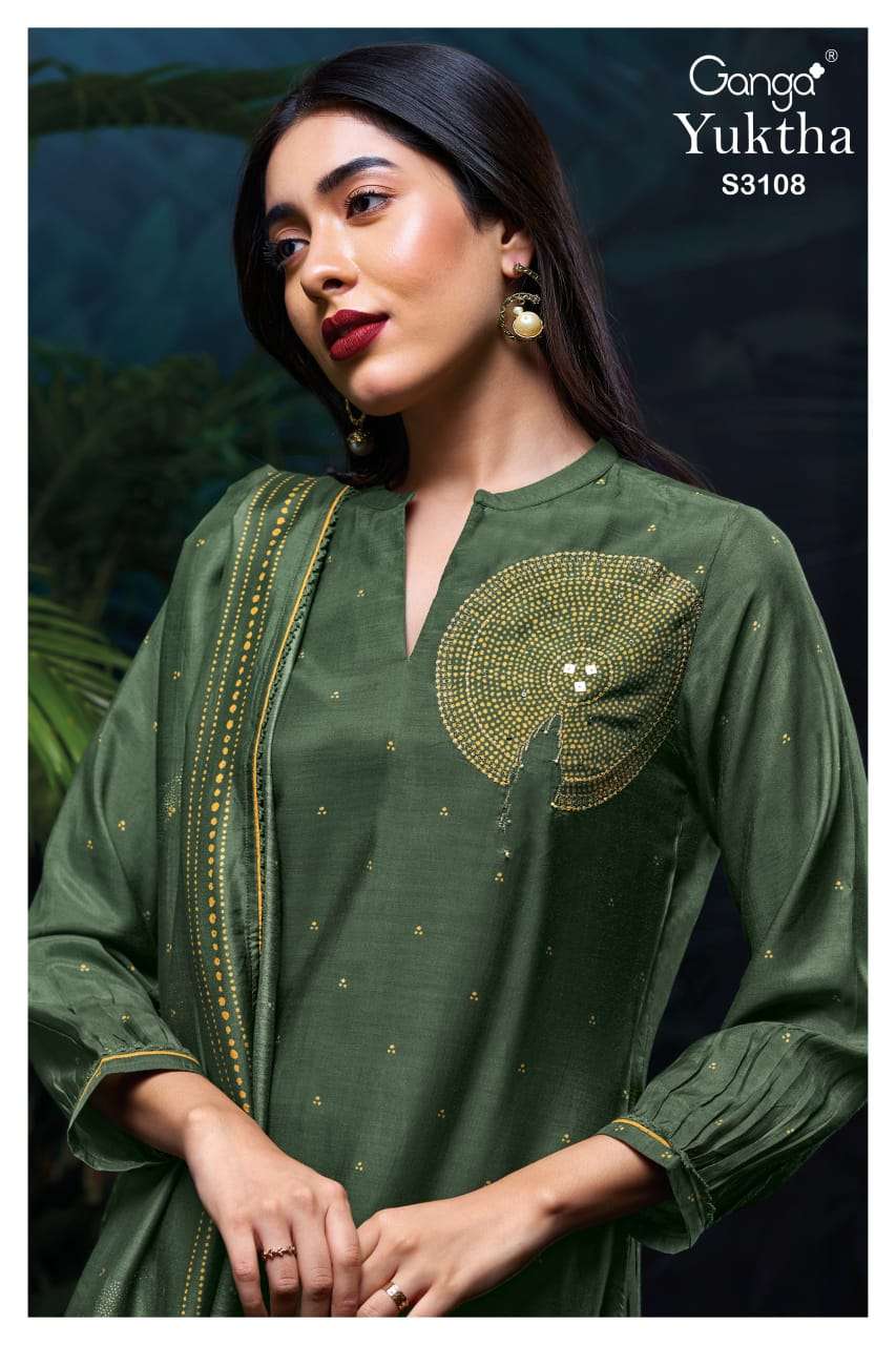 GANGA YUKTHA 3108 BEMBERG SILK PRINTED MATERIAL LADIES SUIT ...