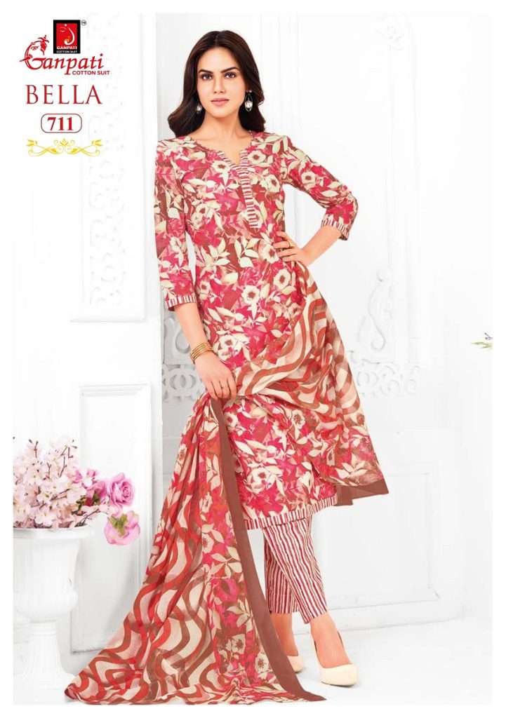 GANPATI BELLA VOL 7 HEAVY COTTON PRINTED SALWAR SUIT UNSTITC...