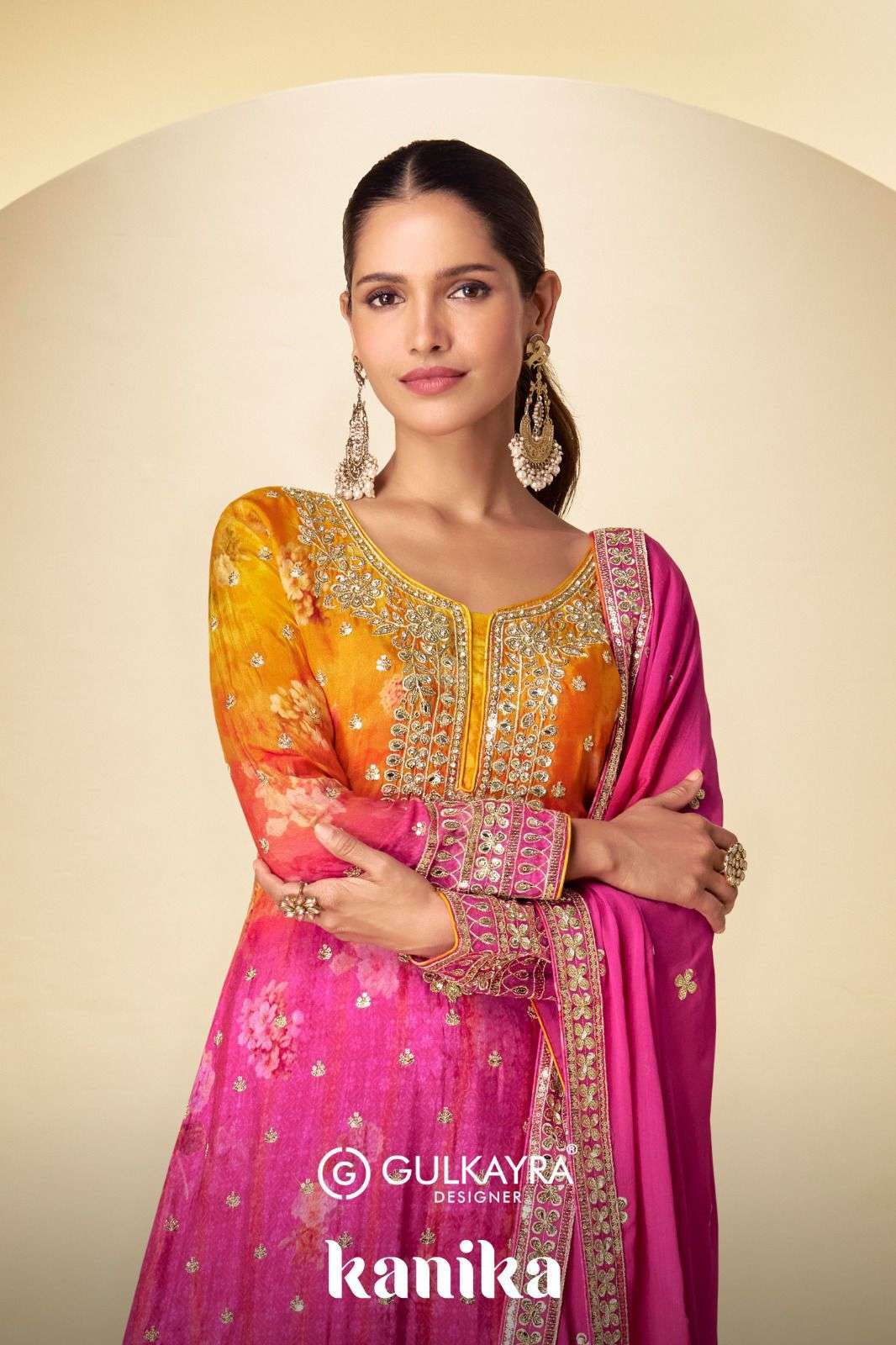 GULKAYRA DESIGNER KANIKA CHINON SILK  HEAVY LOOK READYMADE S...