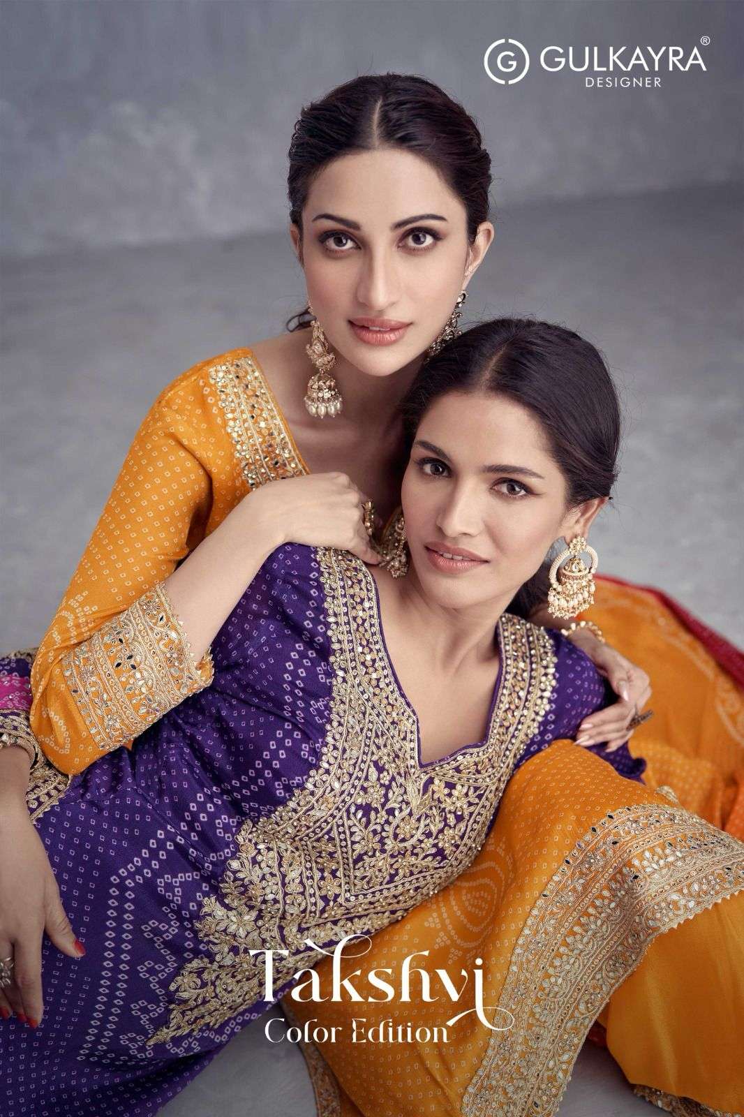 Gulkayra designer Takshi colour edition Chinon Silk bandhej ...