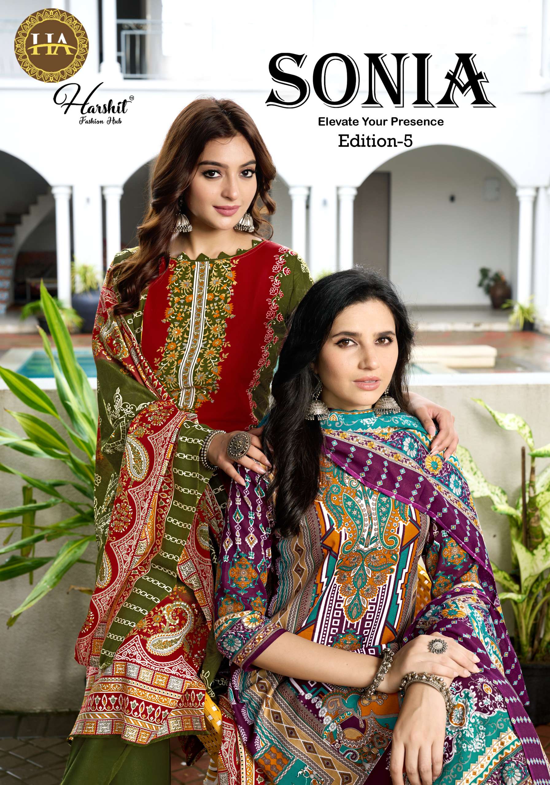 HARSHIT FASHION SONIA VOL 5 SOFT COTTON PRINTED SUIT COLLECT...