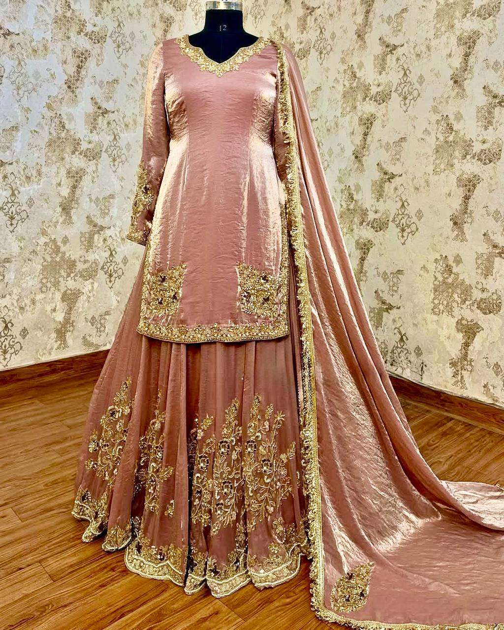 Heavy Chinnon Silk Party Wear Wedding Wear Salwar Kameez Con...