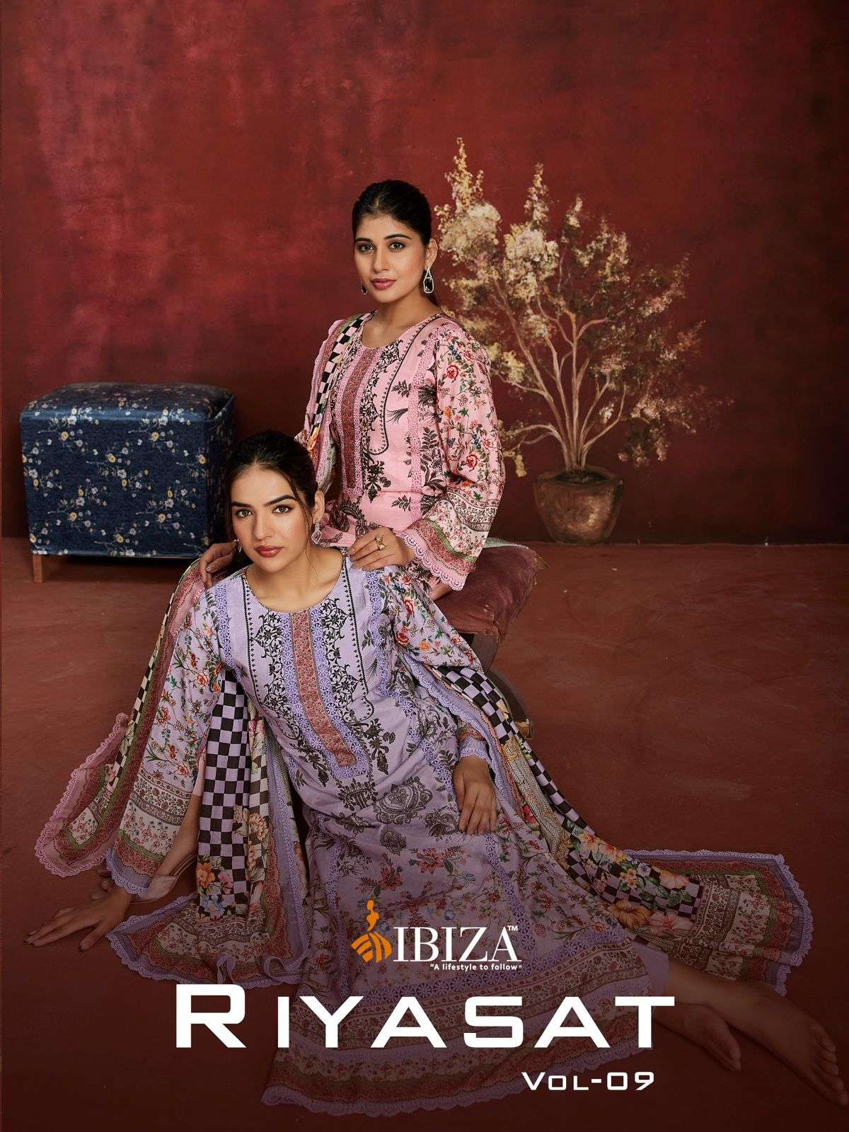 IBIZA LIFESTYLE RIYASAT VOL 9 MUSLIN DIGITAL PRINT PAKISTANI...