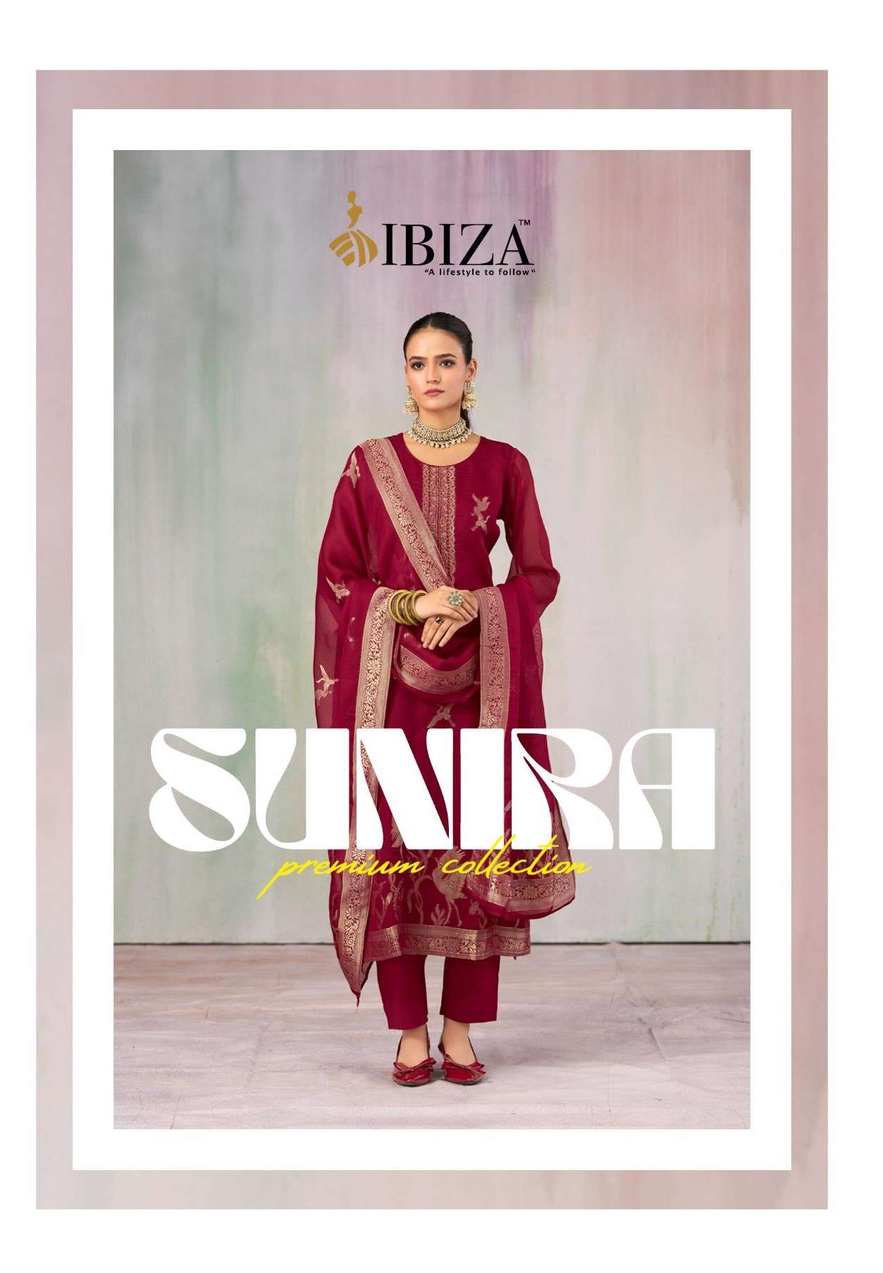 IBIZA SUNIRA UNSTITCH LADIES BURBERRY JACQUARD DESIGN SUIT W...