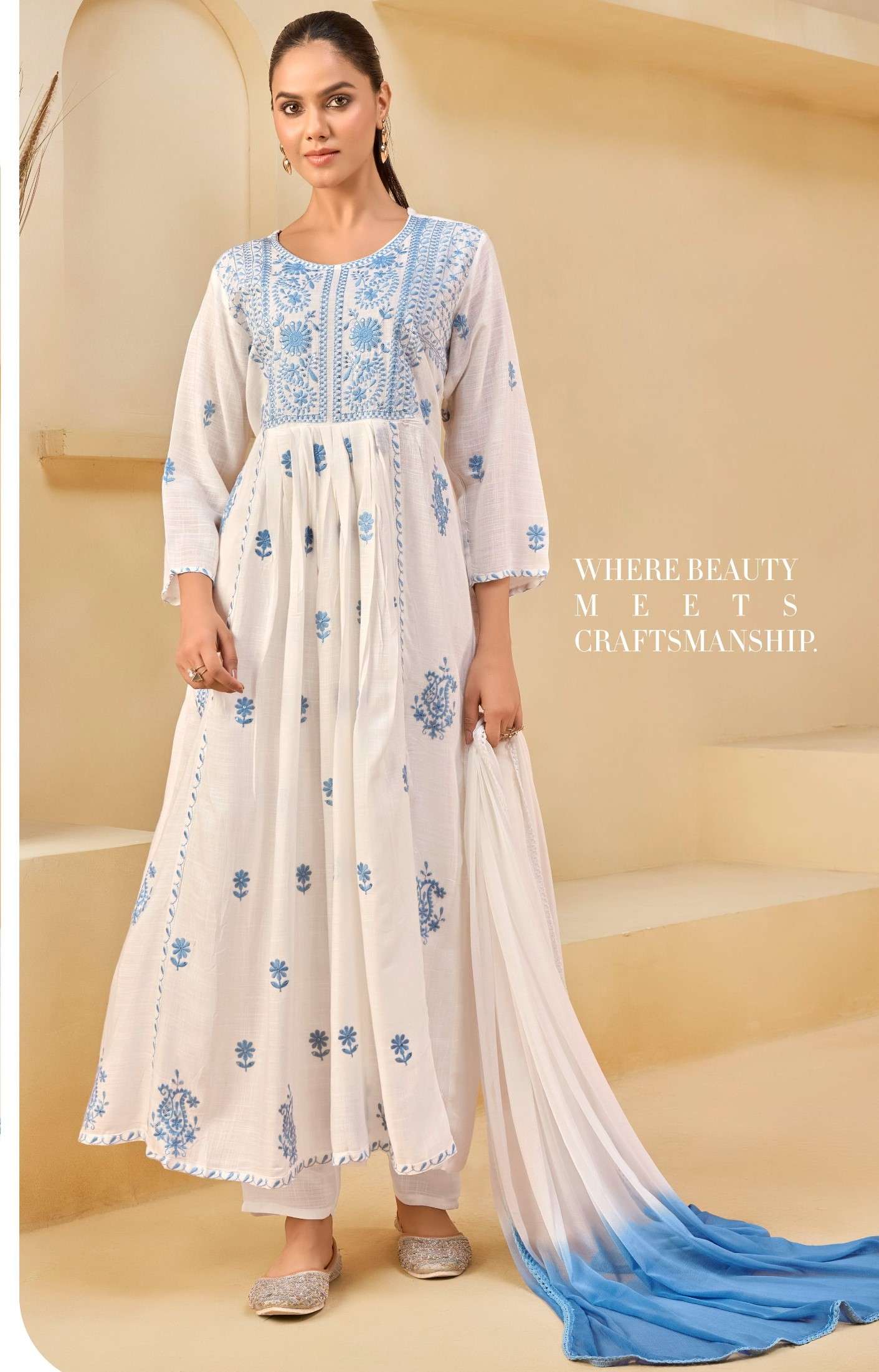 JEEREVA NILAM RAYON EMBROIDERY STITCHED SUIT FOR WOMEN SUPPL...