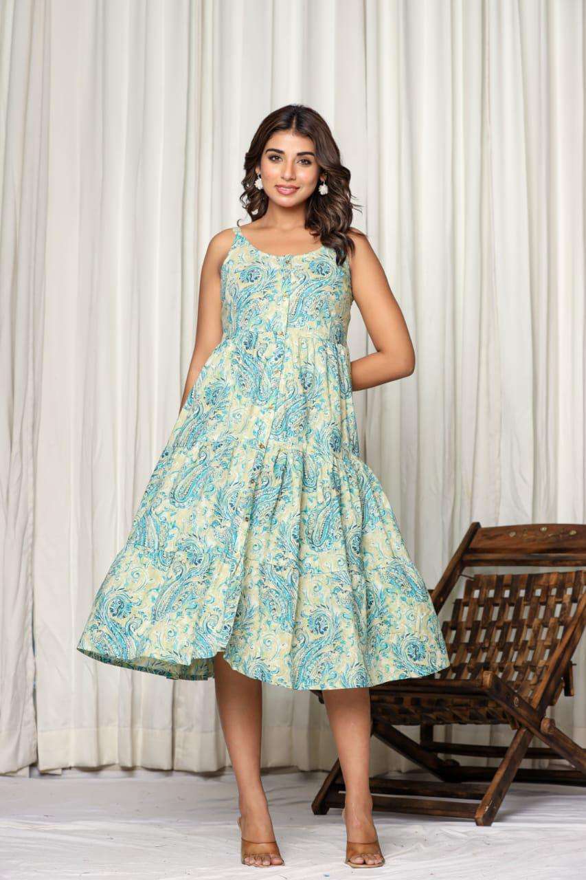 K 174 WESTERN STYLE SLEEVELESS DRESS FOR WOMEN SURAT WHOLESA...