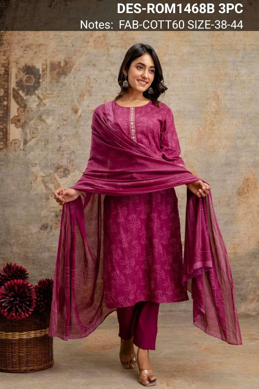 K 189 PARTY WEAR READYMADE LADIES COTTON SUIT SURAT IN SUPPL...