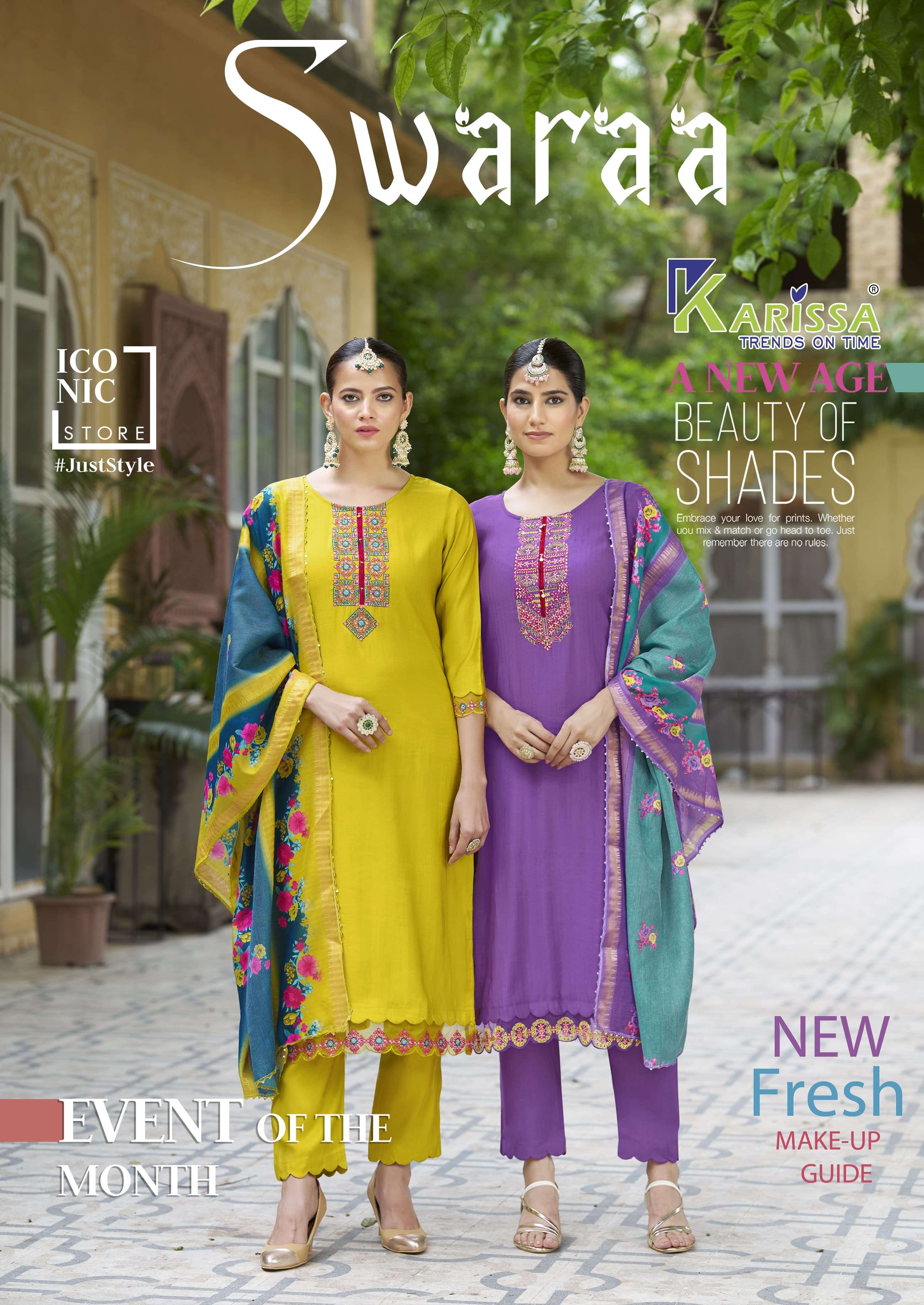 KARISSA SWARAA PREMIUM ULTRA WEAVING READYMADE SALWAR SUIT D...