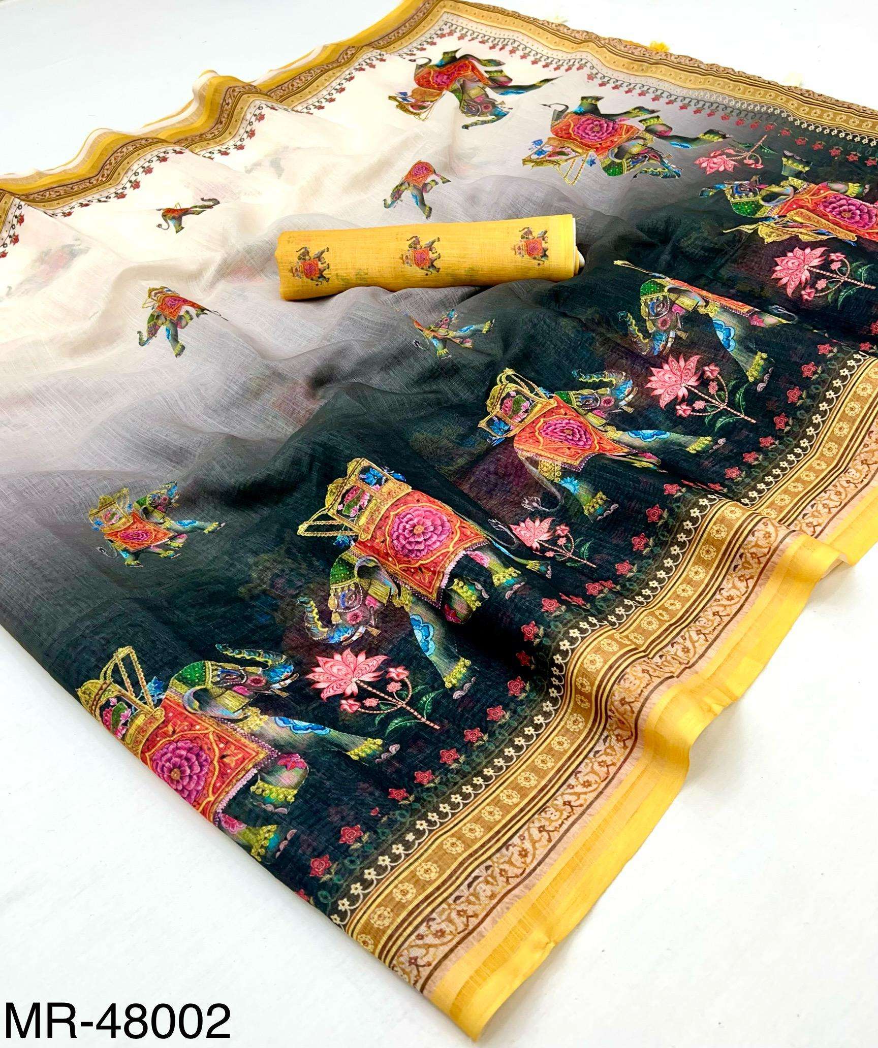 Kazari Series Maharani Janmashtami special printed saree bes...
