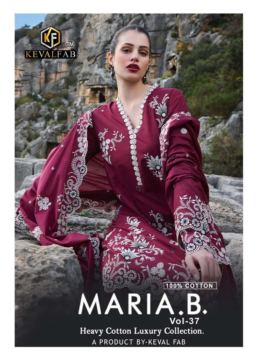 KEVAL MARIA B VOL 37 KARACHI DESIGN COTTON DRESS MATERIAL DE...