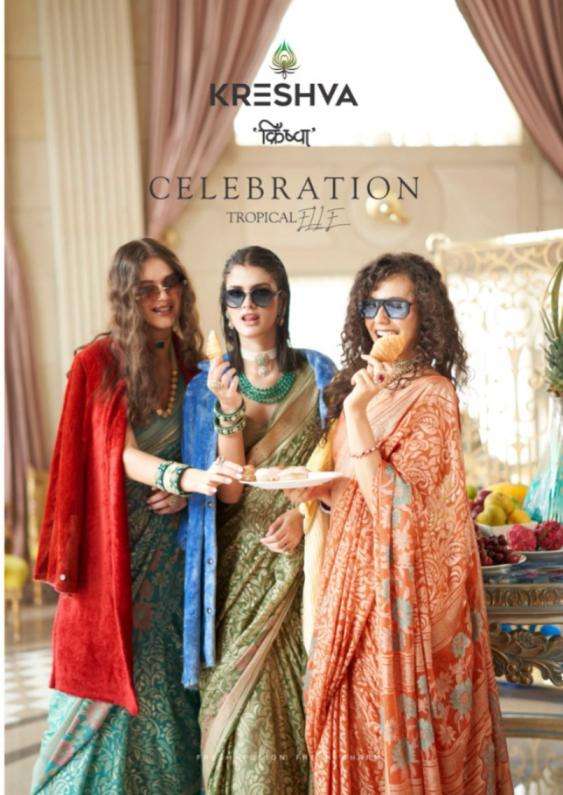 kreshva celecration georgette fabric fancy printed saree bes...