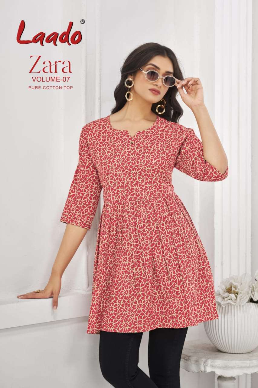 LAADO ZARA VOL 7 COTTON PRINTED SHORT TUNIC TOPS COLLECTION ...