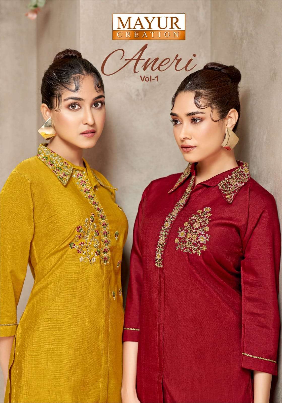 MAYUR ANERI VOL 1 VERTICAN SILK FABRIC EMBROIDERY CORD SET R...