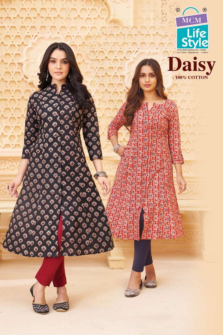 MCM DAISY VOL 1 REGULAR WEAR COTTON FLARE STYLE KURTI COLLEC...