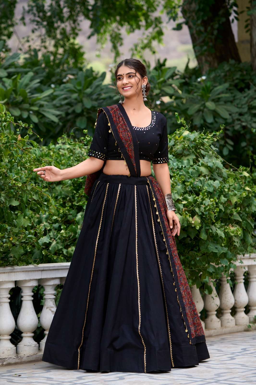 NAVRATRI SPECIAL COTTON FABRIC DIGITAL PRINTED LEHENGA CHOLI...