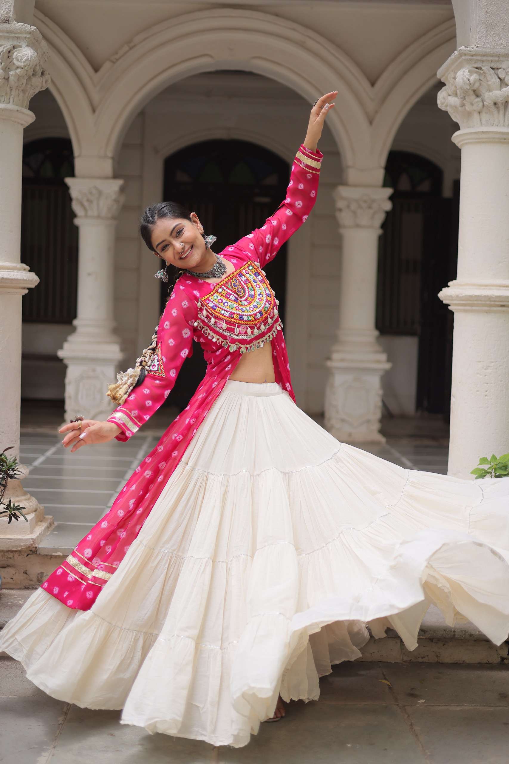 NAVRATRI SPECIAL GAMTHI WORK NECK BANDHEJ DESIGNER STURG WIT...