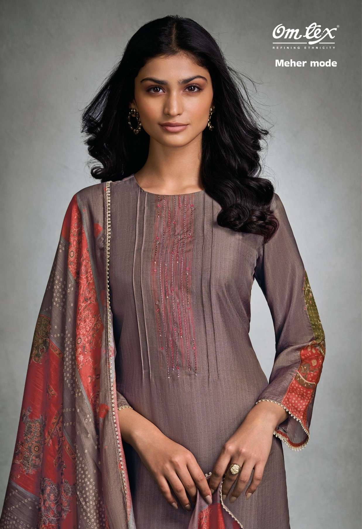 OM TEX MEHER MODE RUBINA SILK DIGITAL PRINT MATERIAL SUIT WO...