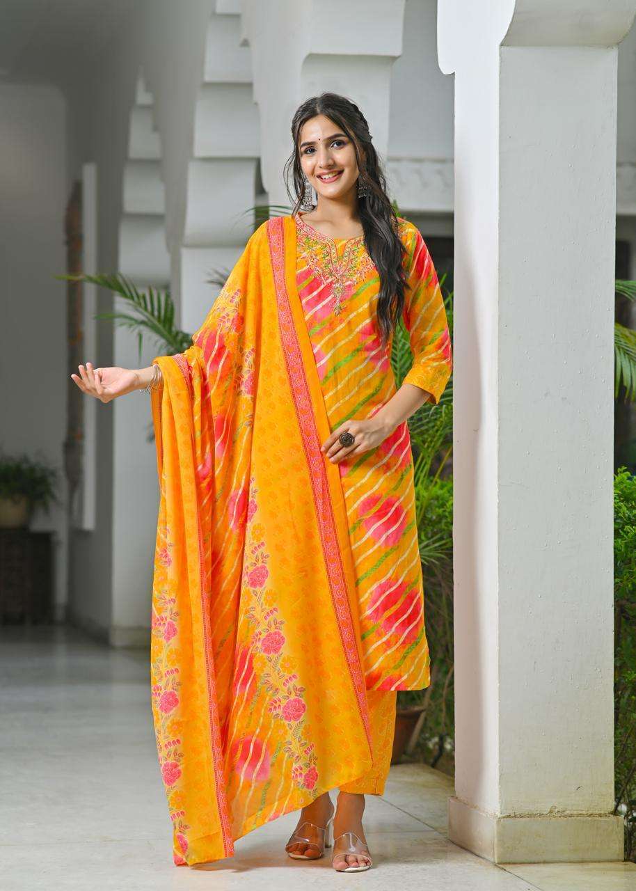PUNJABI SUIT MULTICOLOR NECK WORK SUIT FOR FESTIVAL CLOTH DE...