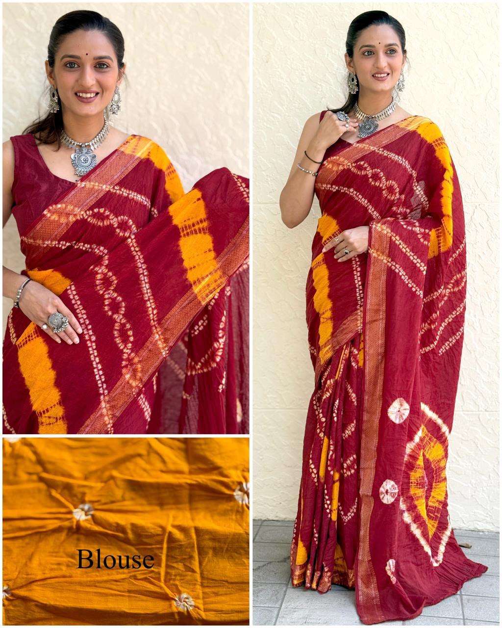 PURE COTTON HAND SHIBORI PRINTED SAREE WITH BLOUSE SUPPLIER ...