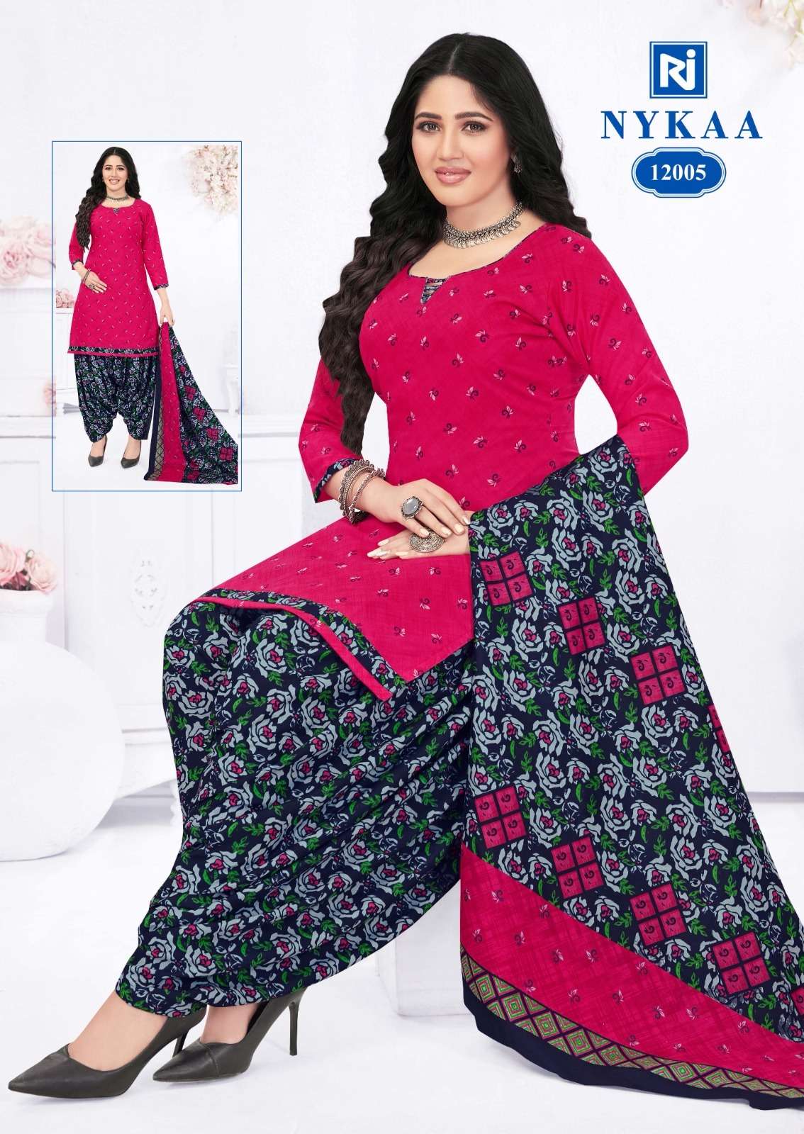 RAJASTHAN NYKAA VOL 12 READYMADE LINING COTTON PRINT SUIT WO...