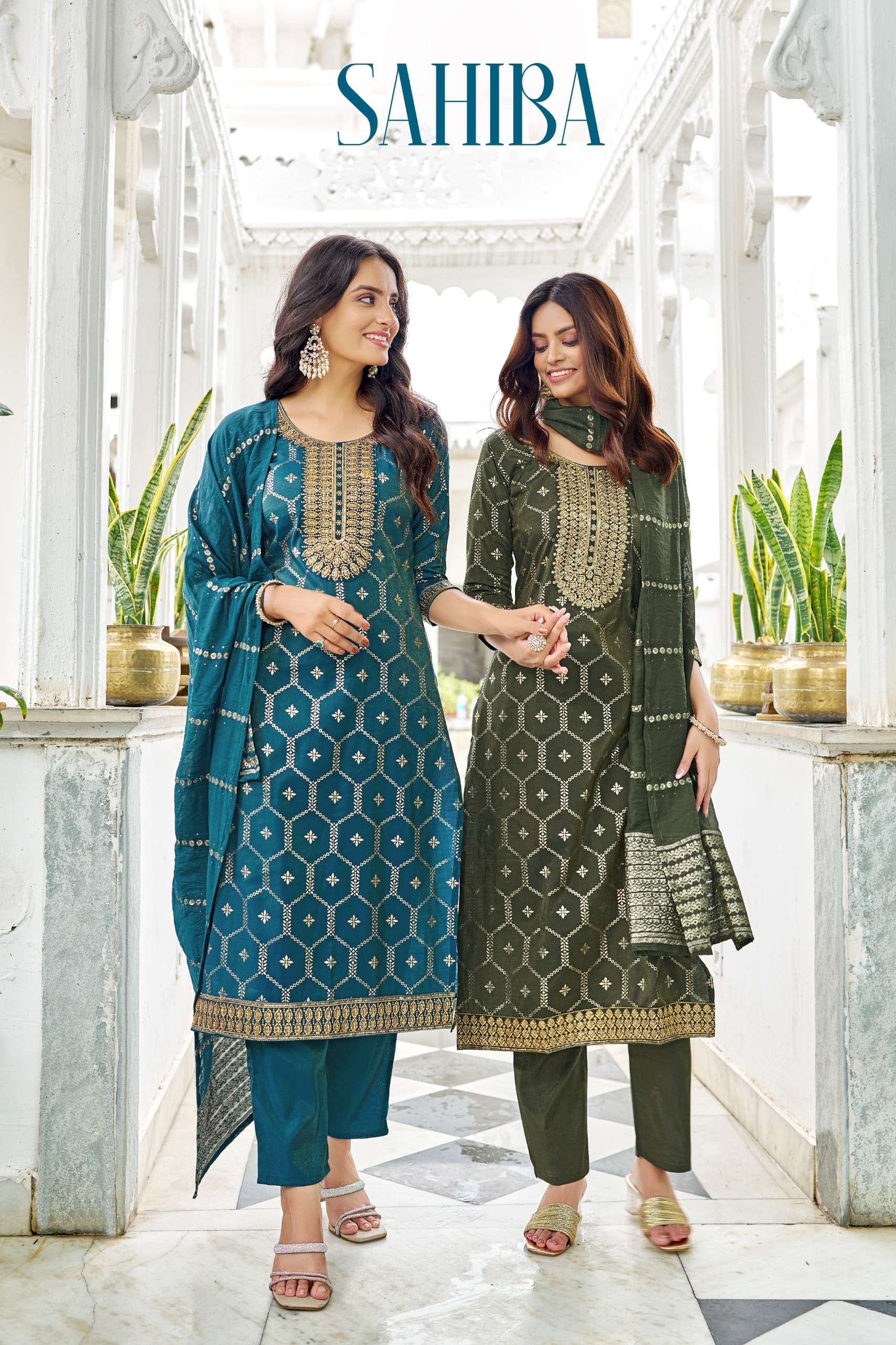 SAHIBA 1001 TO 1008 DIWALI FESTIVAL READYMADE SIMMER EMBROID...