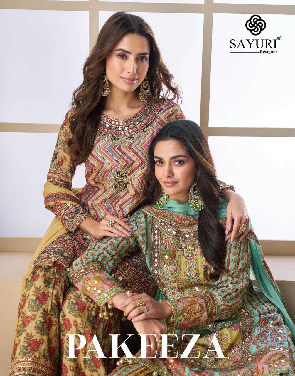 SAYURI DESIGNER PAKEEZA HIGH BRAND SILK CRAPE PRINTED EMBROI...