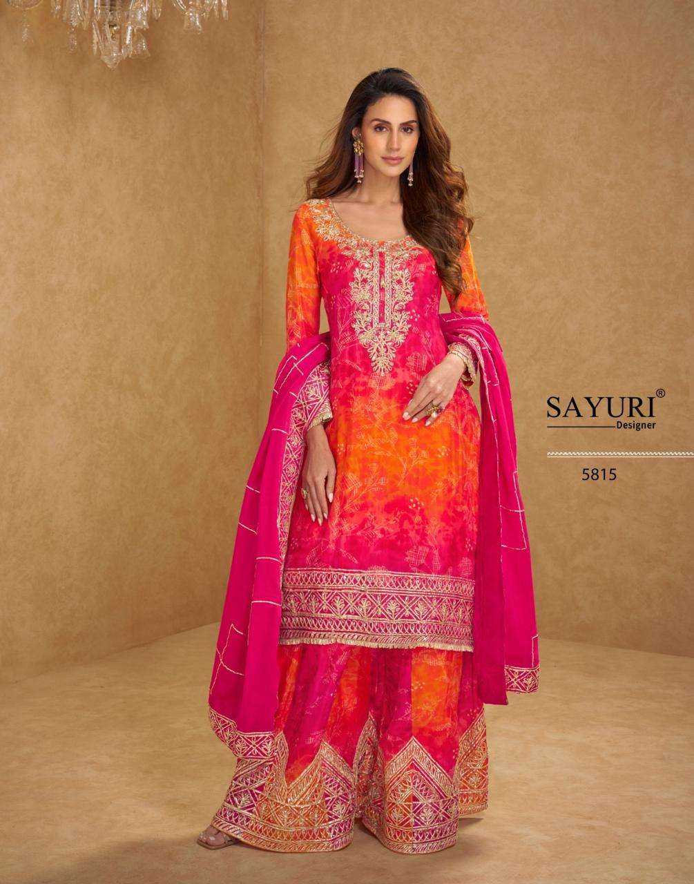 sayuri designer rangeela colors chinon silk designer look re...